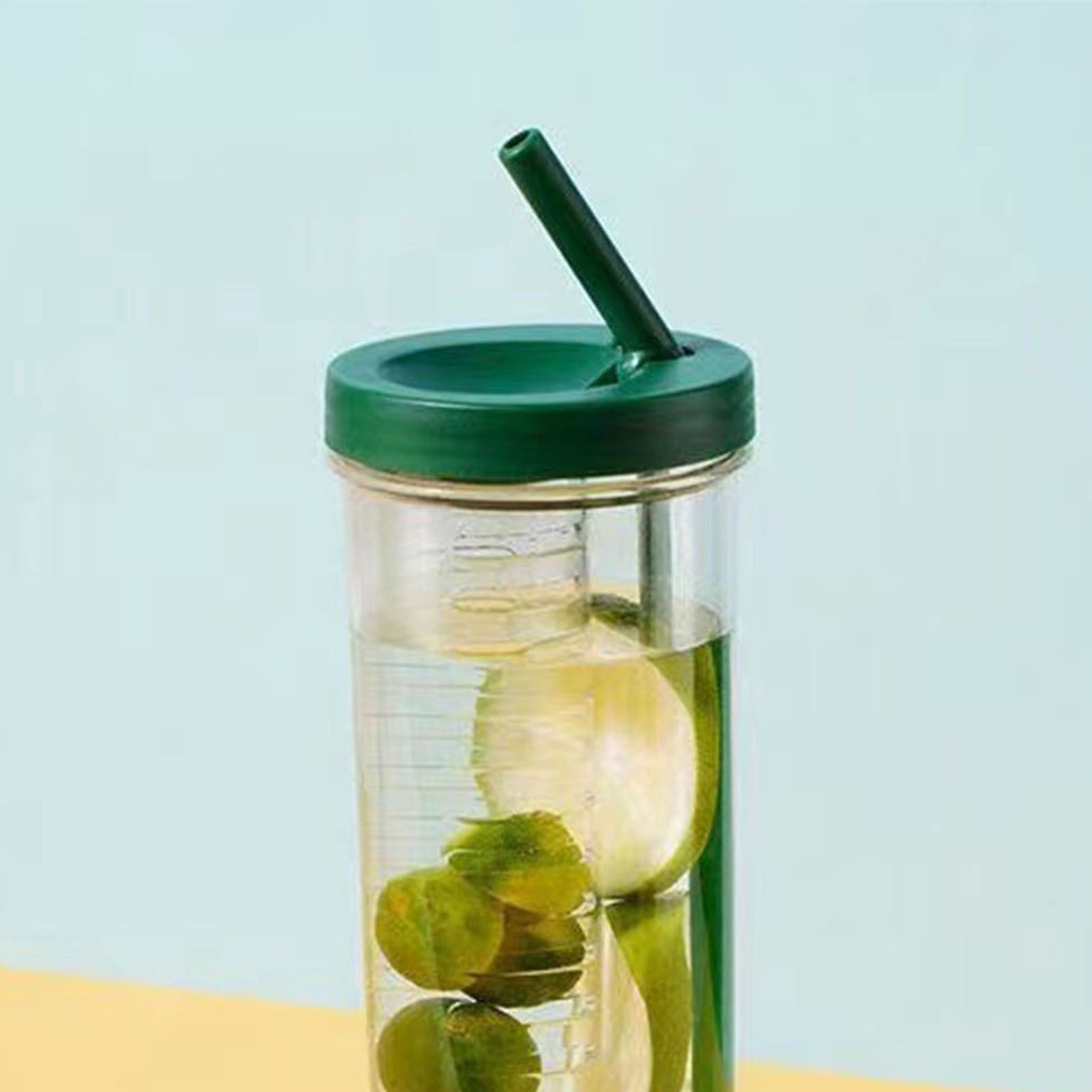 700ml Straw Cup Transparent Plastic Water Bottle with Straw Portable Juice Cup Drinking Bottle Grass Green - Image 6