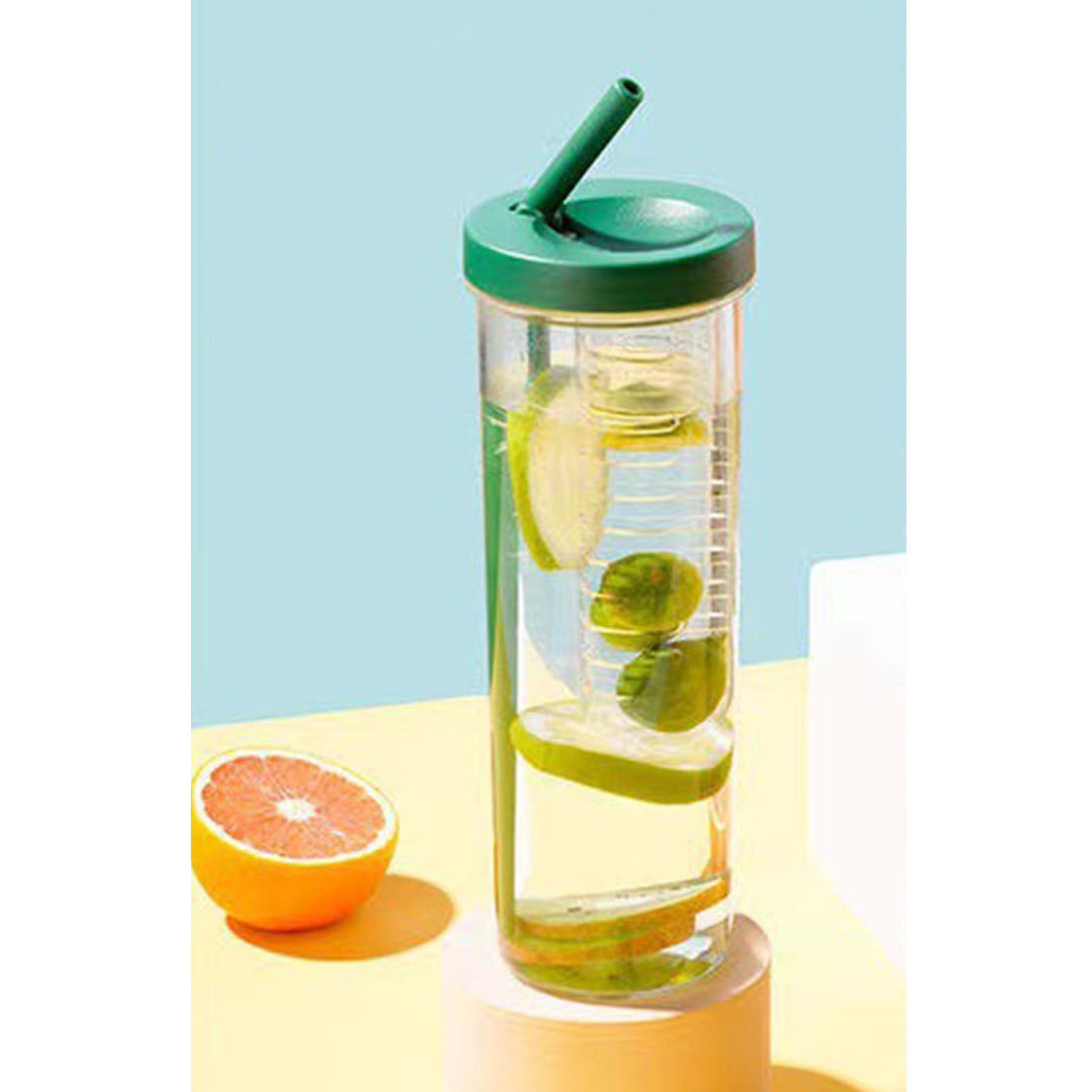 700ml Straw Cup Transparent Plastic Water Bottle with Straw Portable Juice Cup Drinking Bottle Grass Green - Image 7