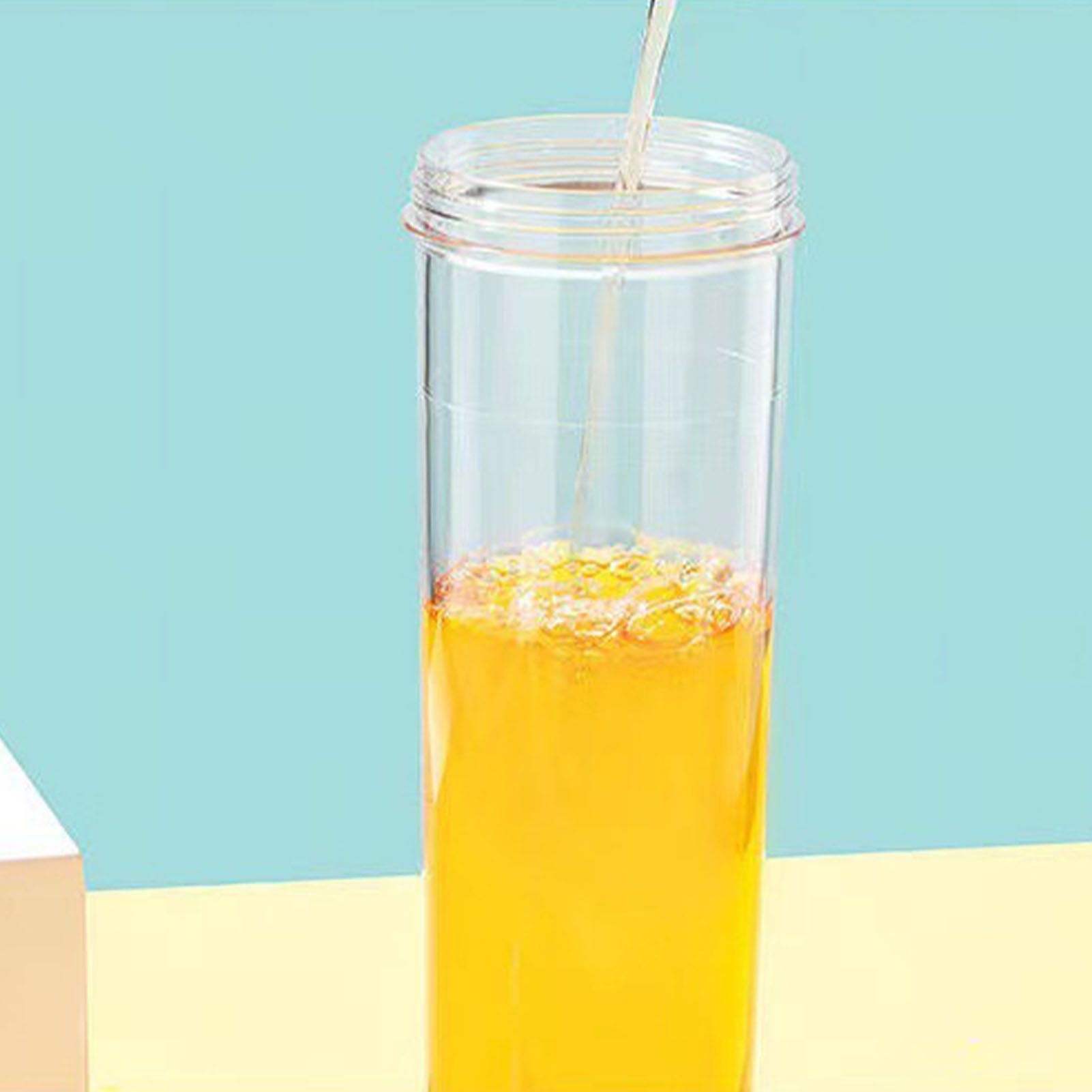 700ml Straw Cup Transparent Plastic Water Bottle with Straw Portable Juice Cup Drinking Bottle Grass Green - Image 8