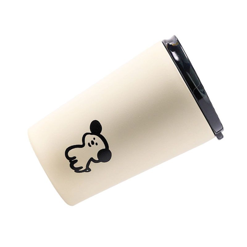 Insulated Cup Vacuum with Lid Frosted Stainless Steel Small Accompanying Thermal for Coffee Water Cute Puppy Pattern 360ml - Image 4