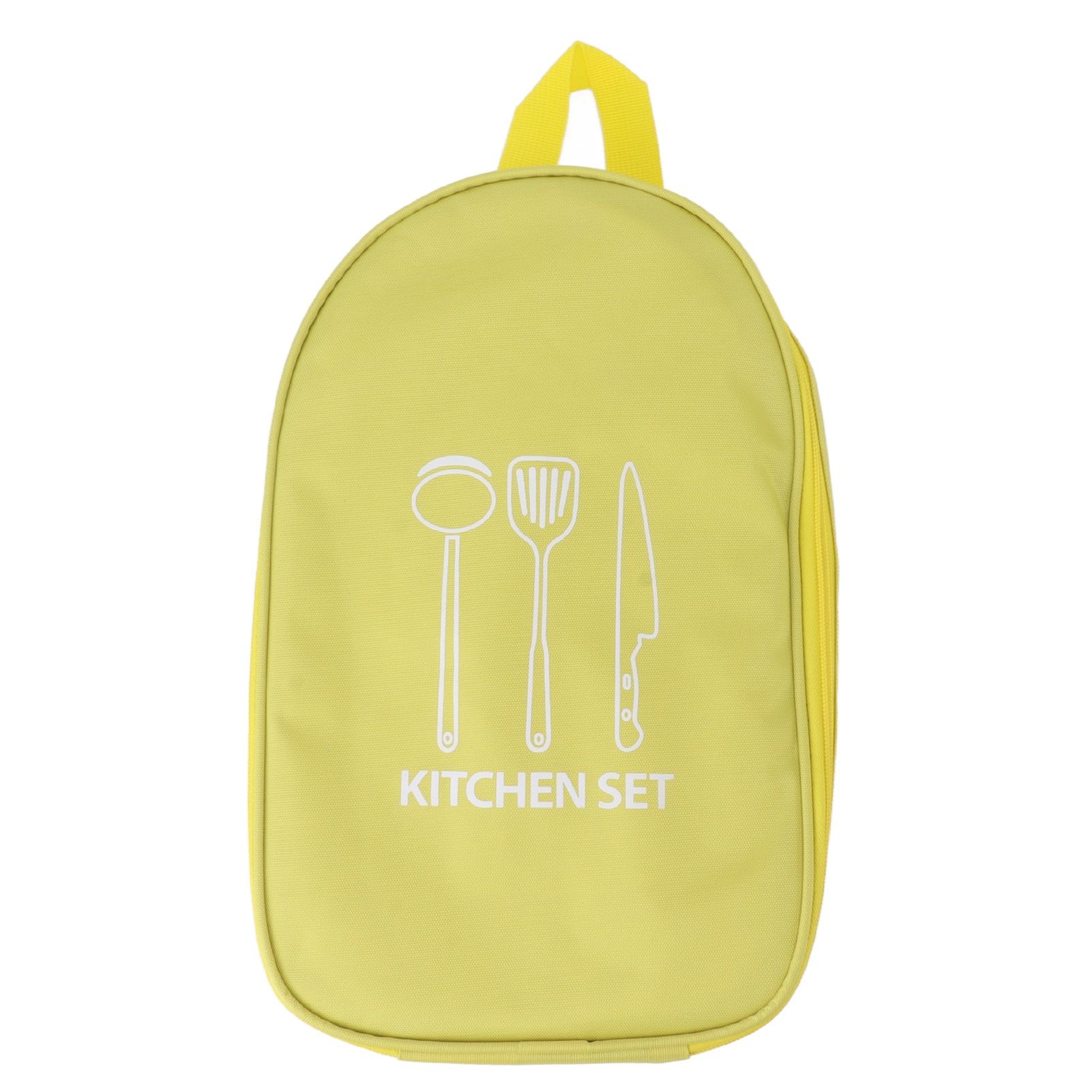 Camping Travel Cooking Utensils Bag Travel Cookware Pouch Bag with Handle for BBQ Camp Cookware Kitchen Kit Yellow - Image 1