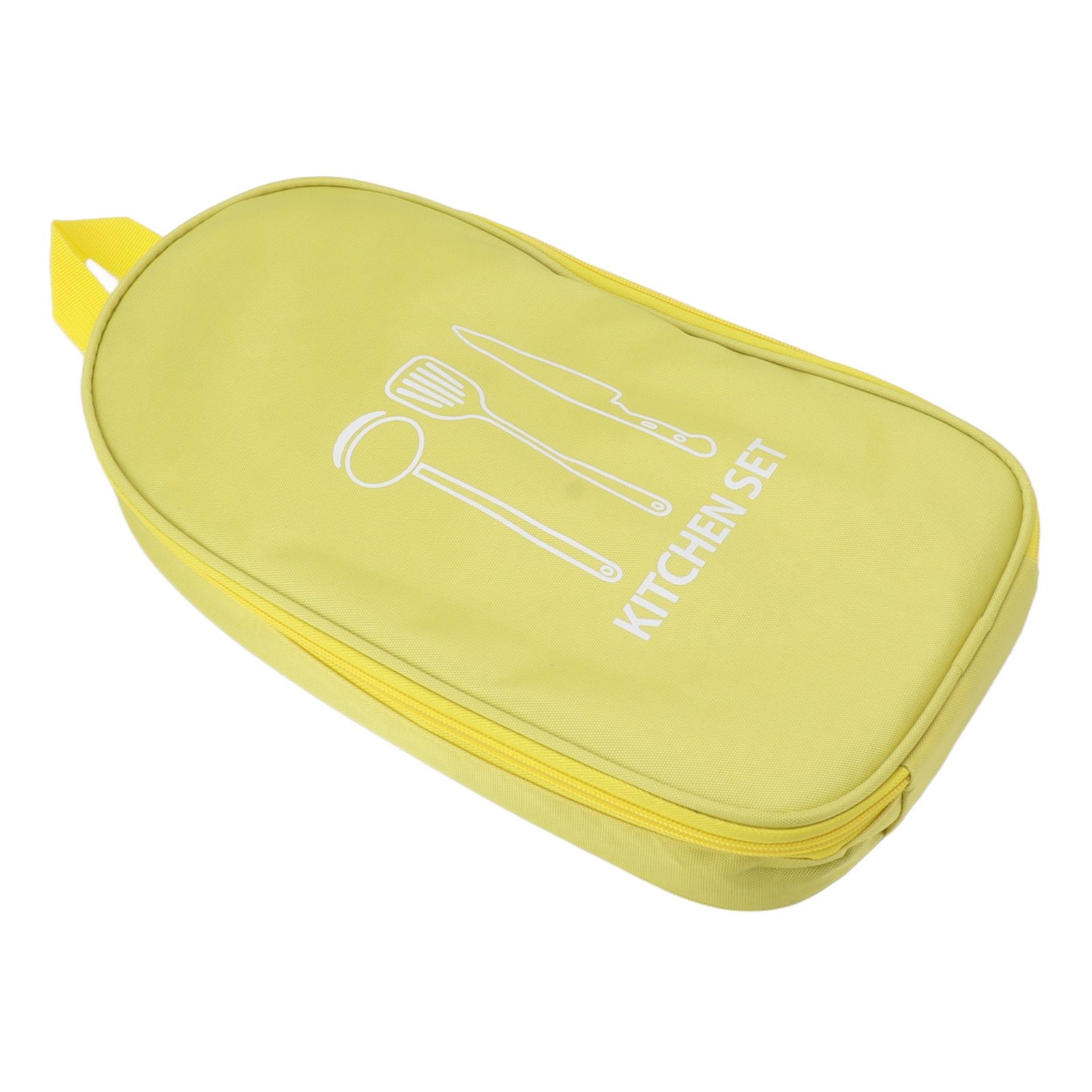 Camping Travel Cooking Utensils Bag Travel Cookware Pouch Bag with Handle for BBQ Camp Cookware Kitchen Kit Yellow - Image 3