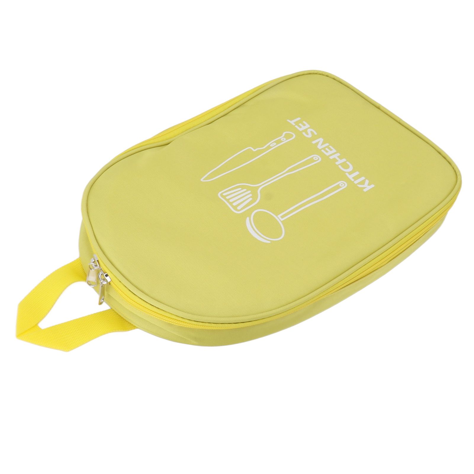 Camping Travel Cooking Utensils Bag Travel Cookware Pouch Bag with Handle for BBQ Camp Cookware Kitchen Kit Yellow - Image 5