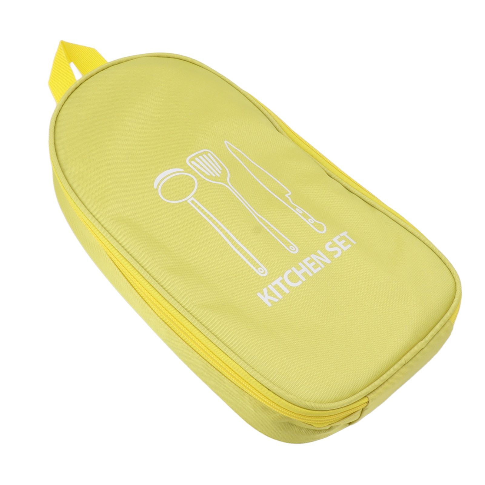 Camping Travel Cooking Utensils Bag Travel Cookware Pouch Bag with Handle for BBQ Camp Cookware Kitchen Kit Yellow - Image 6