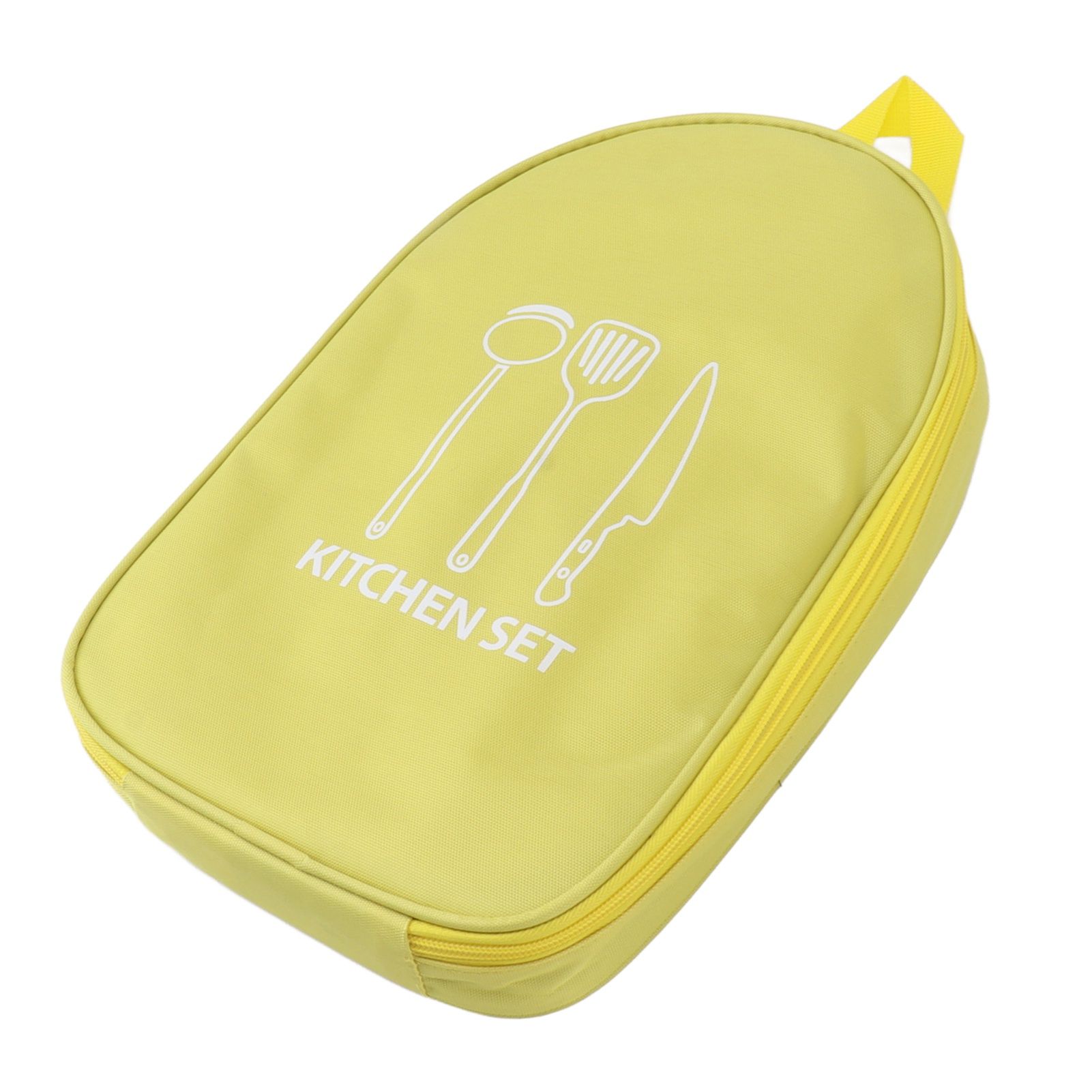 Camping Travel Cooking Utensils Bag Travel Cookware Pouch Bag with Handle for BBQ Camp Cookware Kitchen Kit Yellow - Image 7