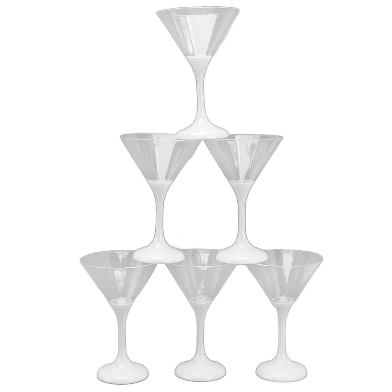 6Pcs LED Light Up Flashing Plastic Martini Glasses 210ml LED Cocktail Glasses with Stem Party Prop Glow Cup - Image 2