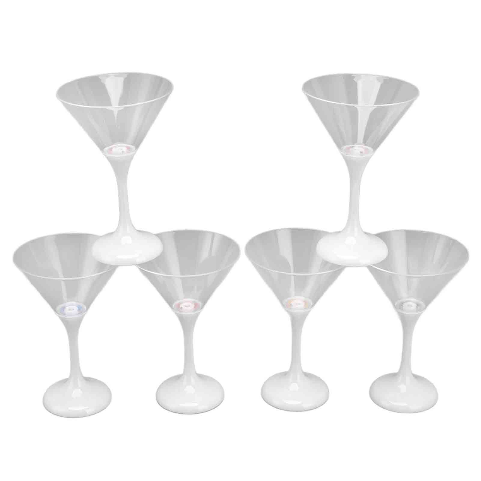 6Pcs LED Light Up Flashing Plastic Martini Glasses 210ml LED Cocktail Glasses with Stem Party Prop Glow Cup - Image 4