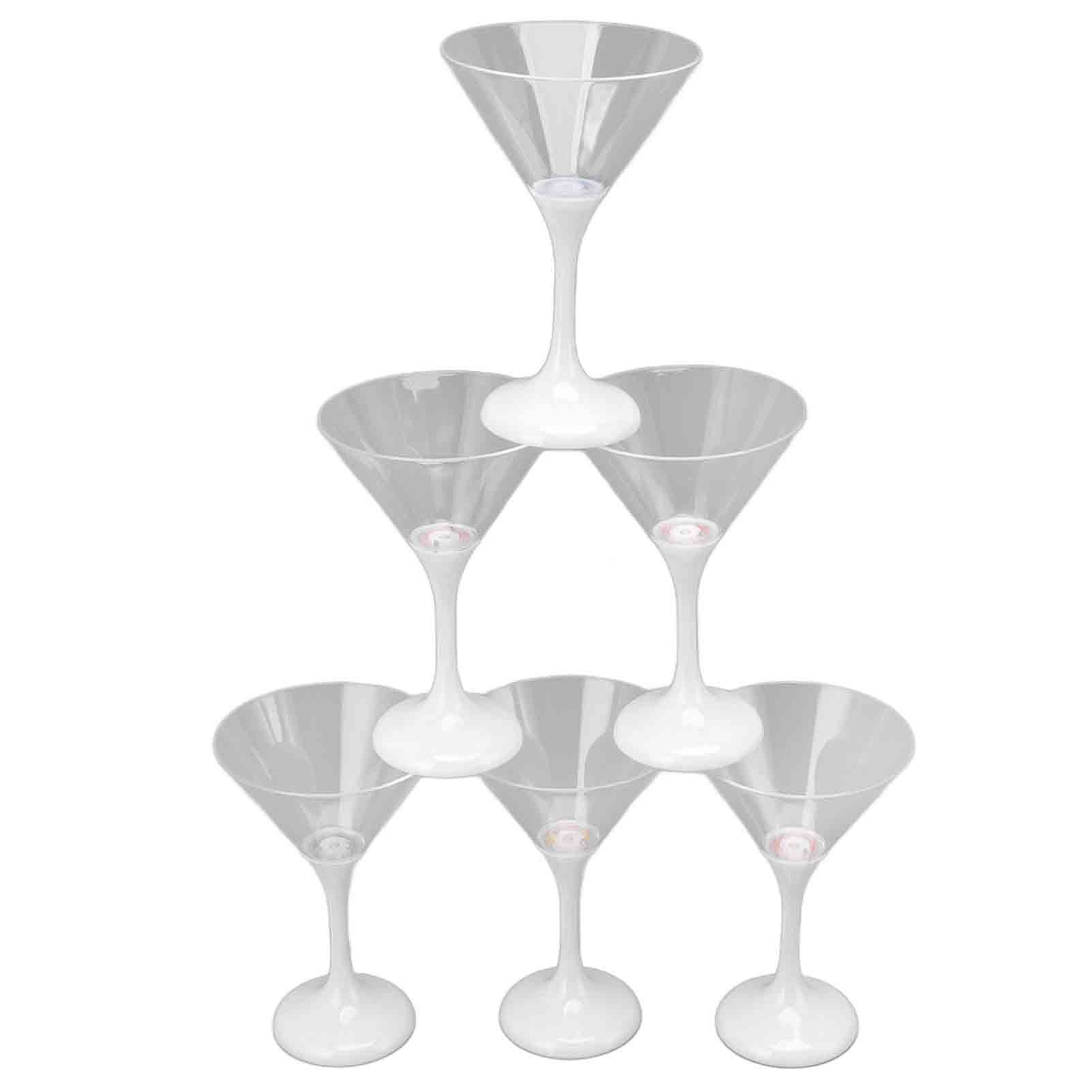 6Pcs LED Light Up Flashing Plastic Martini Glasses 210ml LED Cocktail Glasses with Stem Party Prop Glow Cup - Image 5