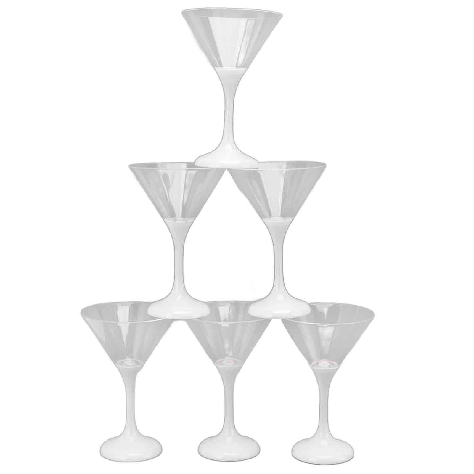 6Pcs LED Light Up Flashing Plastic Martini Glasses 210ml LED Cocktail Glasses with Stem Party Prop Glow Cup - Image 6