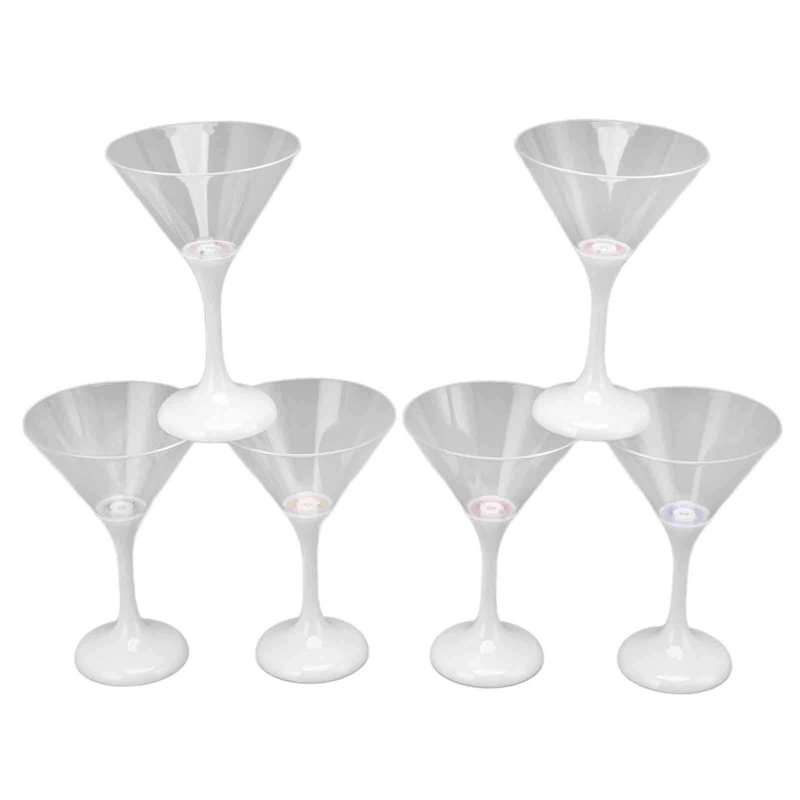 6Pcs LED Light Up Flashing Plastic Martini Glasses 210ml LED Cocktail Glasses with Stem Party Prop Glow Cup - Image 7