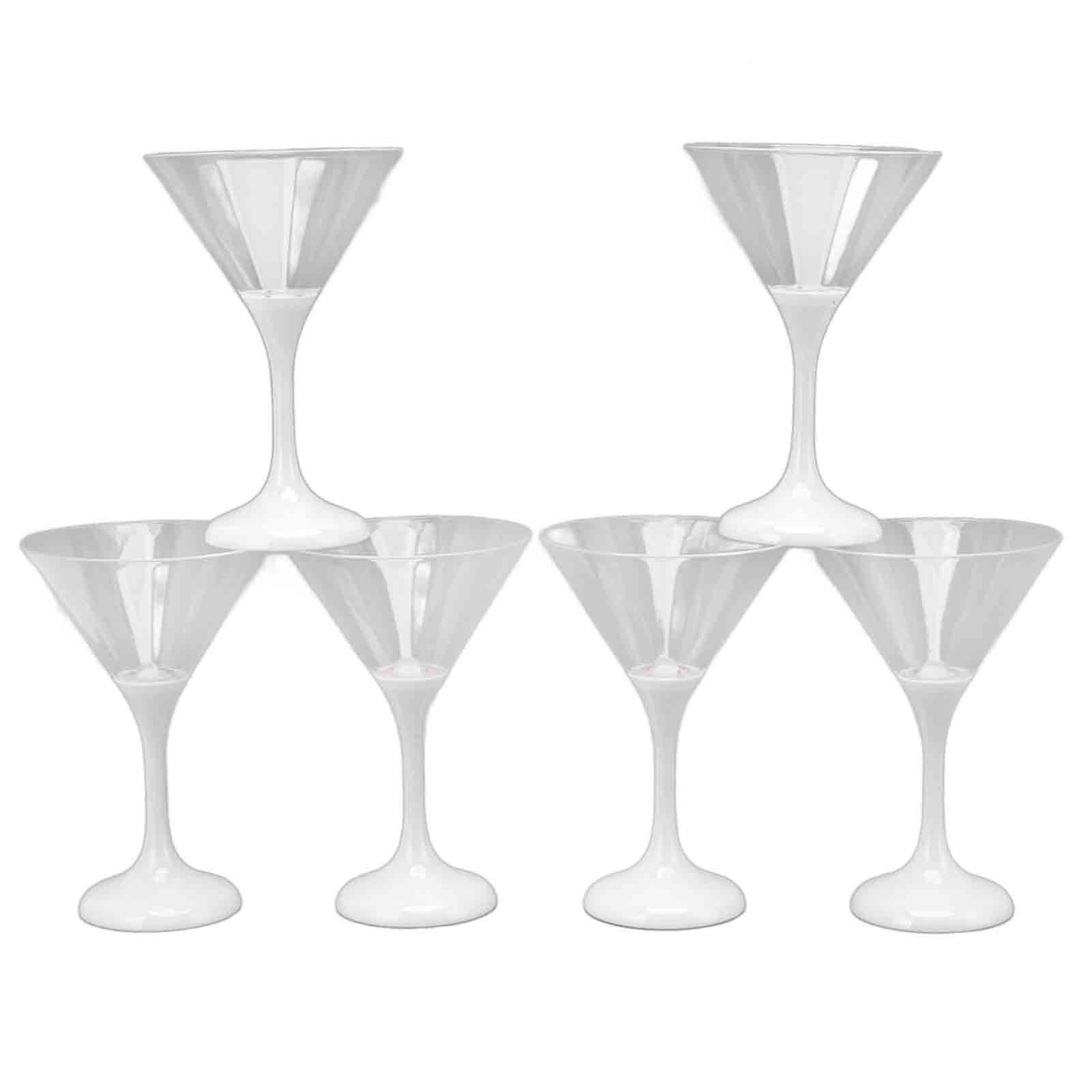 6Pcs LED Light Up Flashing Plastic Martini Glasses 210ml LED Cocktail Glasses with Stem Party Prop Glow Cup - Image 8