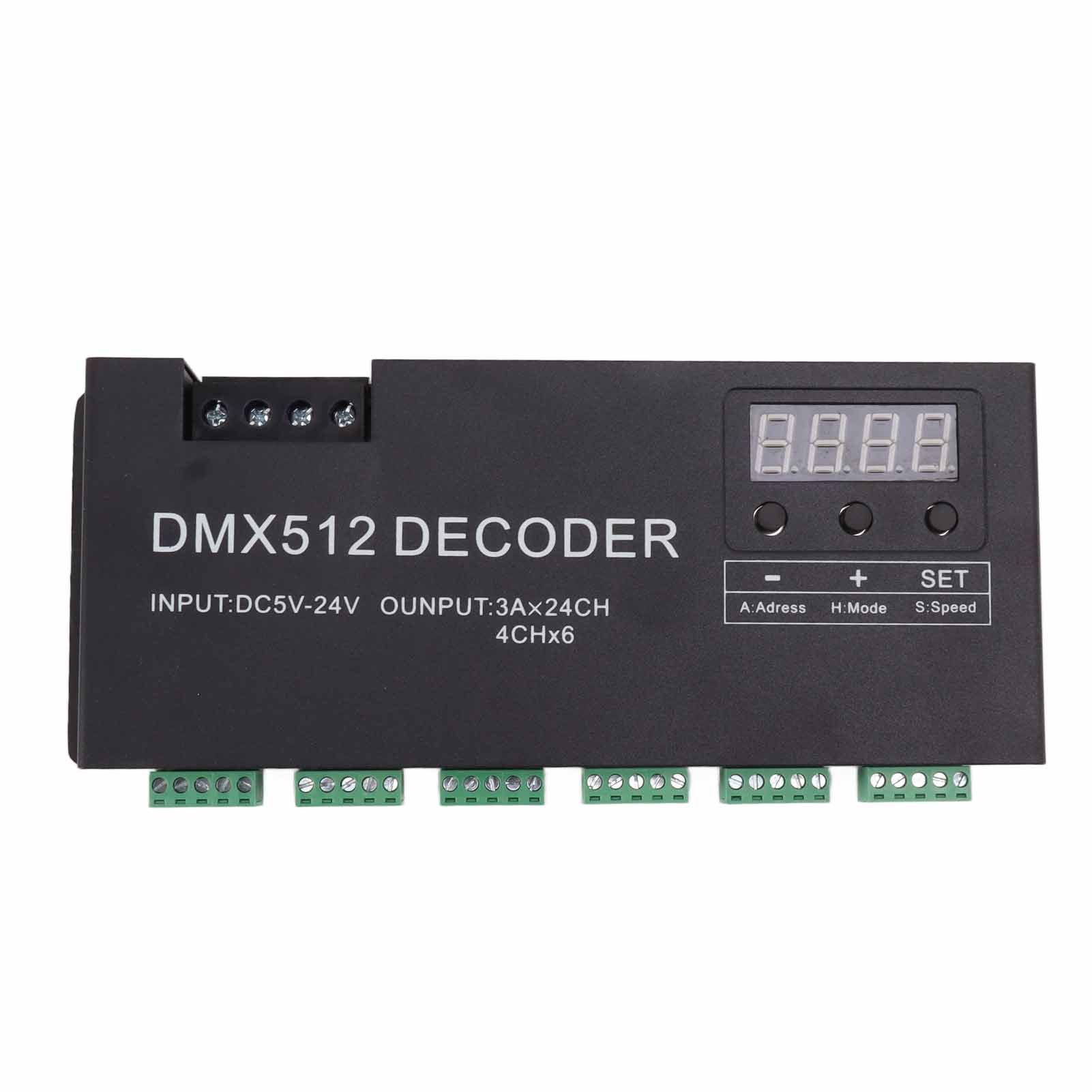 24 Channel DMX Decoder Digital Display RGBW DMX512 Dimming Driver LED Controller for Stage Bar DC5V‑24V - Image 5