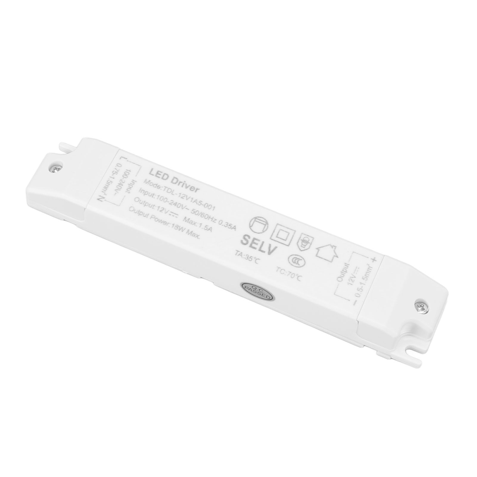 18W LED Transformer Driver DC12V 1.5A ABS Multi Protections LED Power Supply for Home AC100‑240V - Image 1
