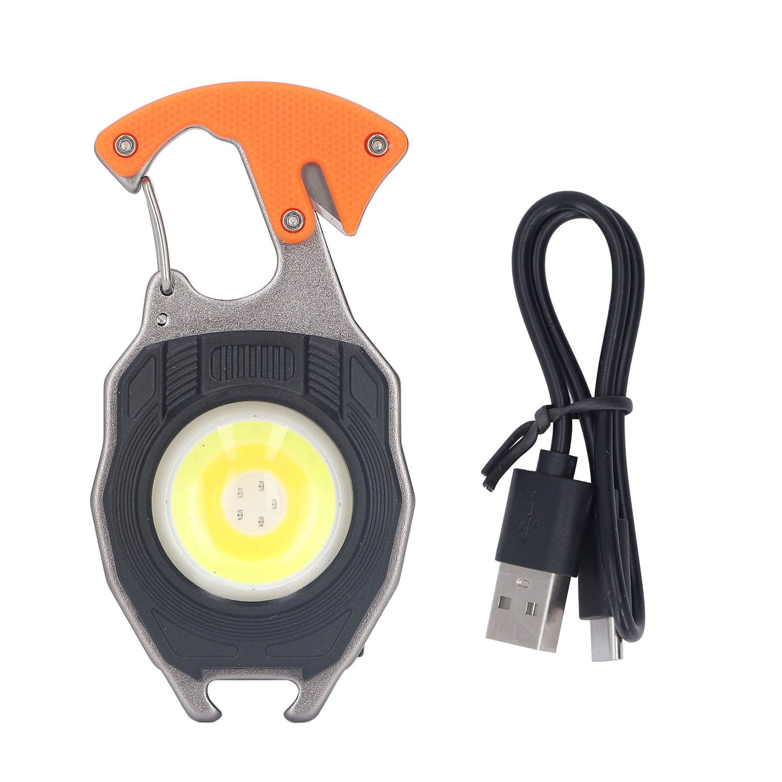 LED Keychain Flashlight Multifunctional Type C Mini Emergency Work Light Pocket Light with Bottle Opener Lighter - Image 1