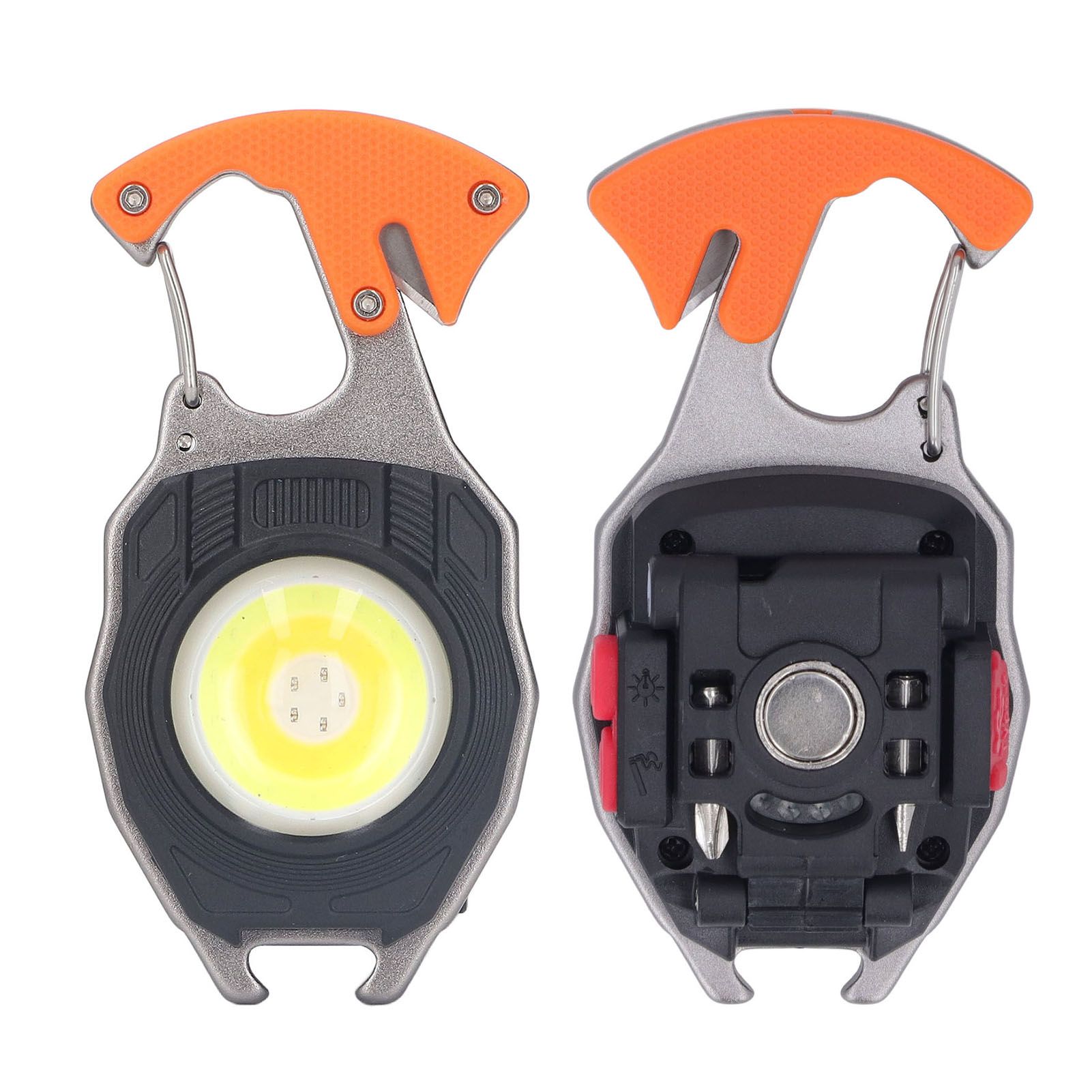 LED Keychain Flashlight Multifunctional Type C Mini Emergency Work Light Pocket Light with Bottle Opener Lighter - Image 2