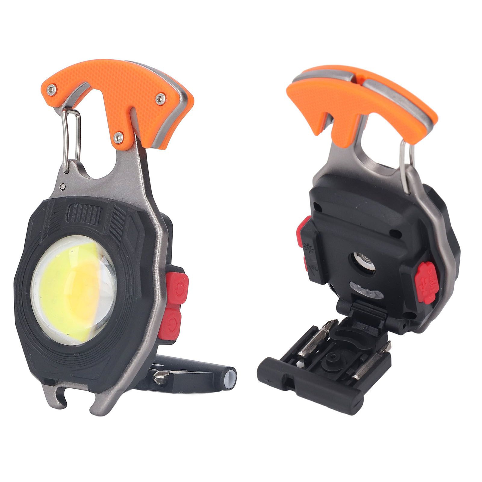 LED Keychain Flashlight Multifunctional Type C Mini Emergency Work Light Pocket Light with Bottle Opener Lighter - Image 8