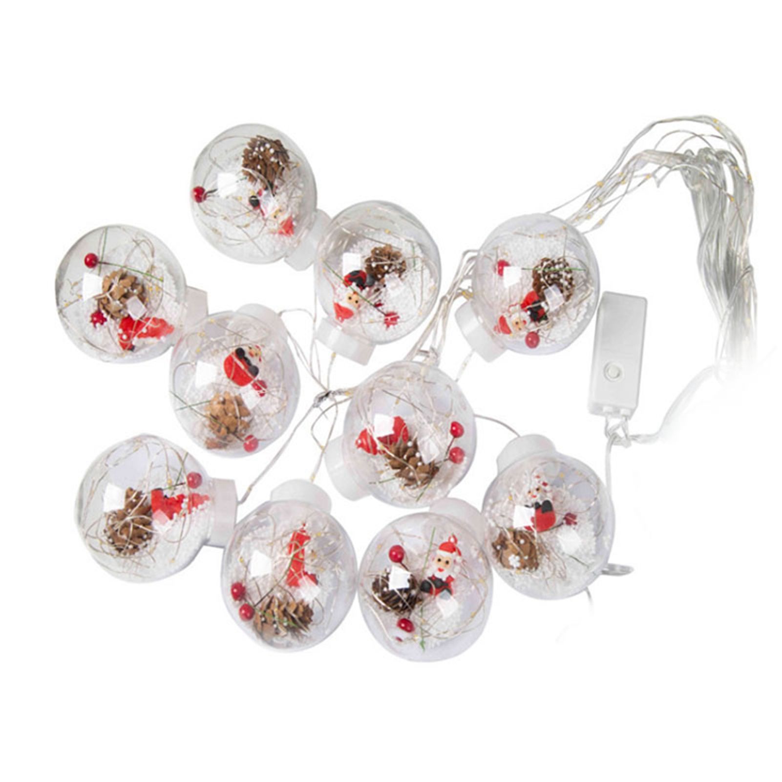 Globe String Lights Santa Style Powered Safe PVC Christmas String Lights for Home Cafe Party - Image 1