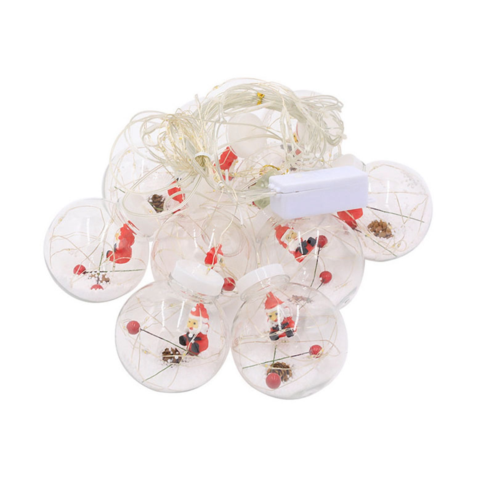 Globe String Lights Santa Style Powered Safe PVC Christmas String Lights for Home Cafe Party - Image 2