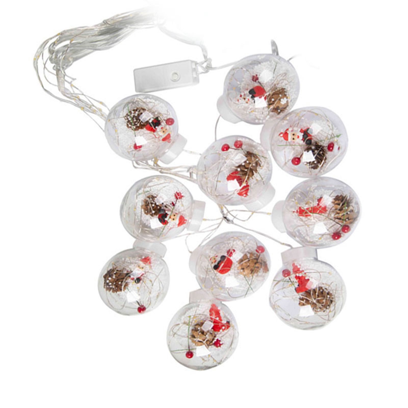 Globe String Lights Santa Style Powered Safe PVC Christmas String Lights for Home Cafe Party - Image 3