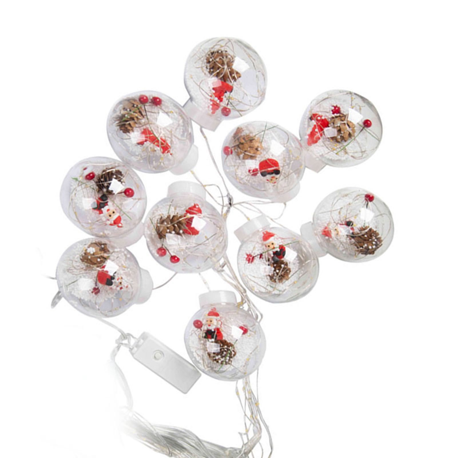 Globe String Lights Santa Style Powered Safe PVC Christmas String Lights for Home Cafe Party - Image 4