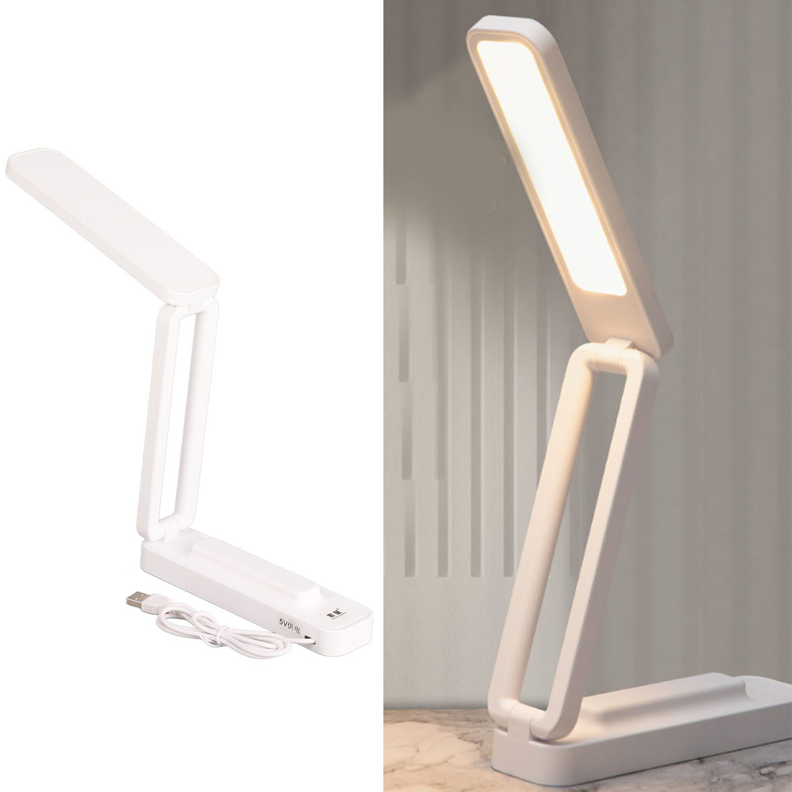 Desk Lamp Foldable Portable Plug in Soft Light Table Lamp for Office Home - Image 5