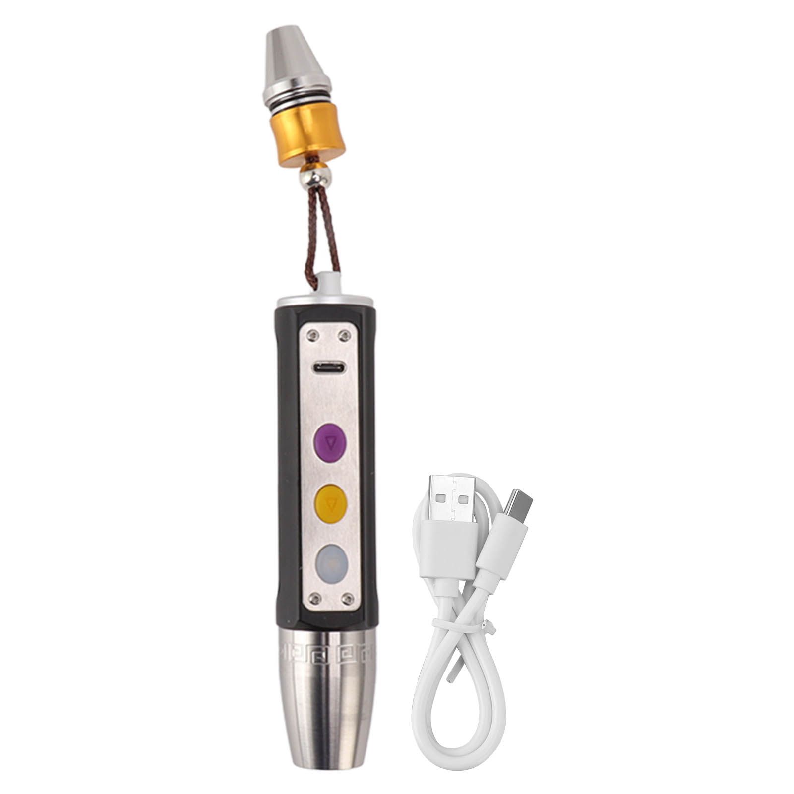 Jade Appraisal Light 3 Light Source Stepless Dimming LED Jade Identification Flashlight for Jewelry Black - Image 1