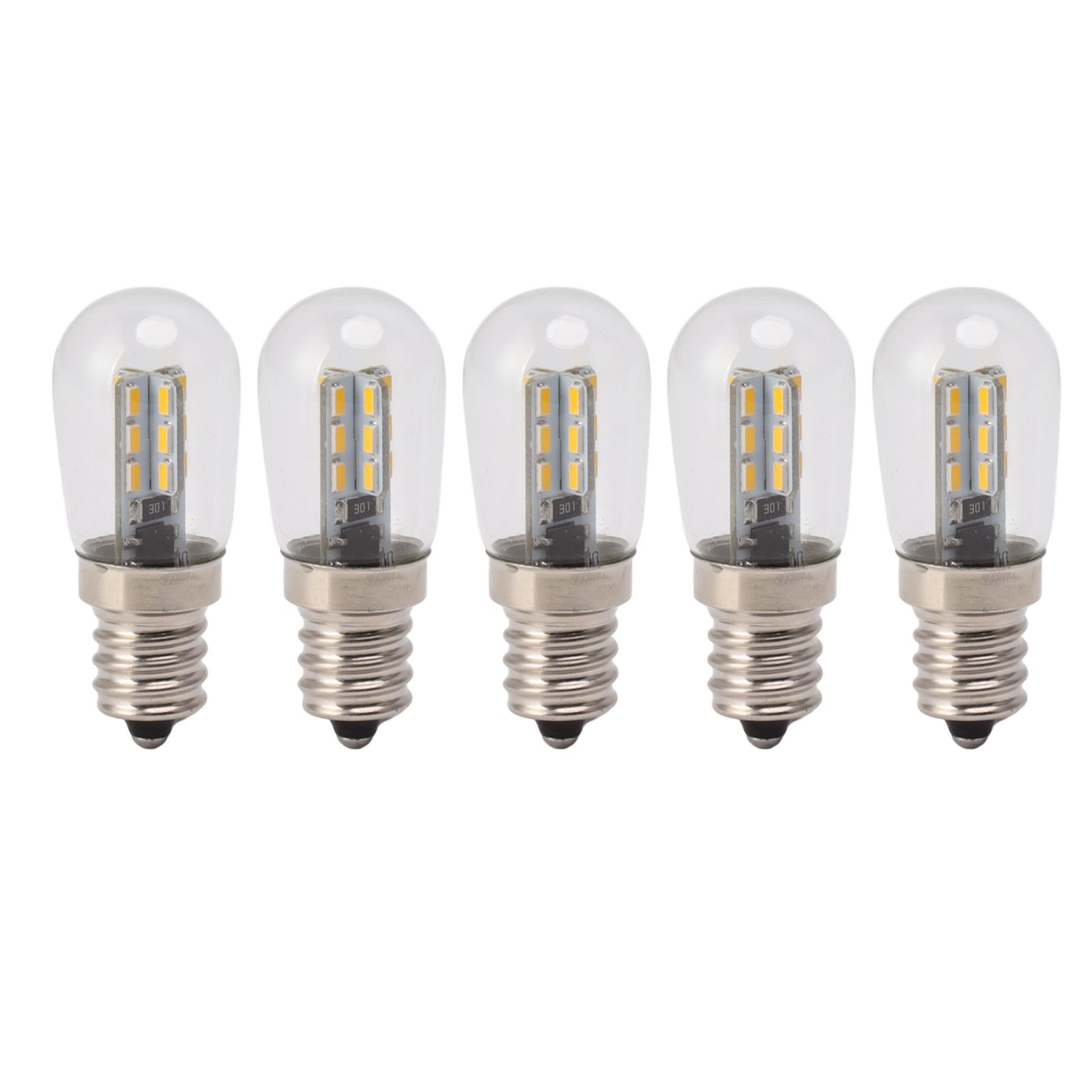 5Pcs E12 LED Bulb High Brightness 120V Fridge Lamp Bulb with 24pcs Bead for Refrigerator Warm Light - Image 1