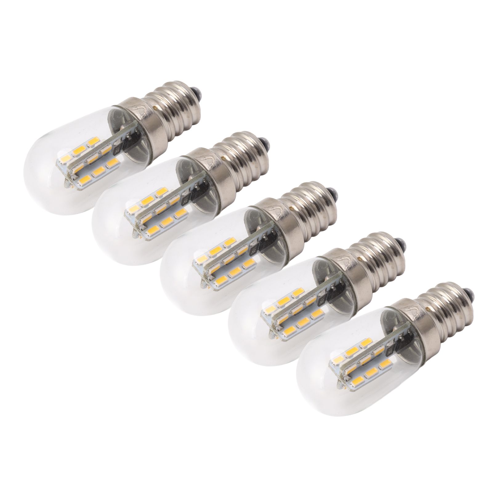 5Pcs E12 LED Bulb High Brightness 120V Fridge Lamp Bulb with 24pcs Bead for Refrigerator Warm Light - Image 2