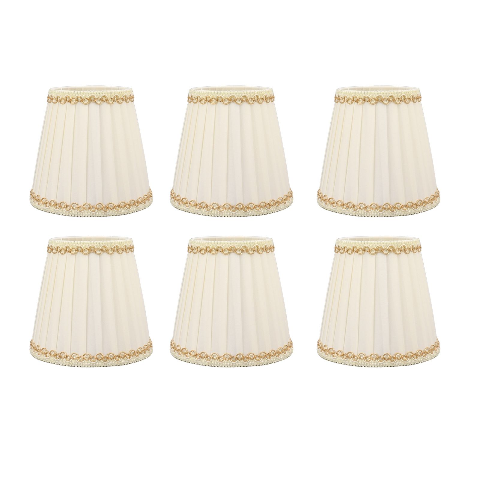 6PCS Set Small Lamp Shade Modern Style Cloth Clip On Bulb Chandelier Lamp Shade for Table Wall - Image 1