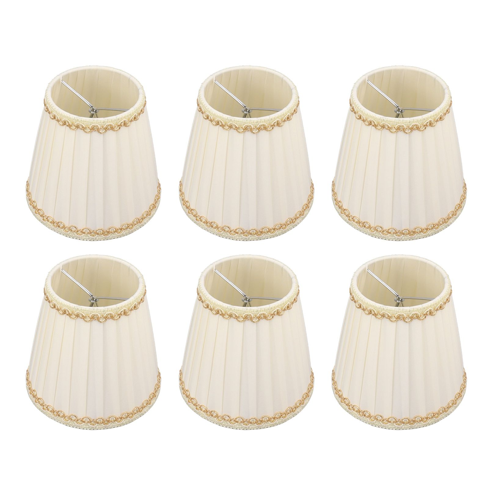 6PCS Set Small Lamp Shade Modern Style Cloth Clip On Bulb Chandelier Lamp Shade for Table Wall - Image 2
