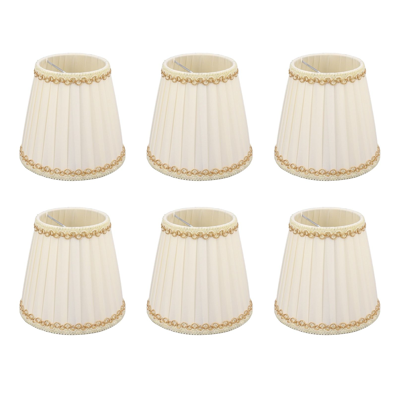 6PCS Set Small Lamp Shade Modern Style Cloth Clip On Bulb Chandelier Lamp Shade for Table Wall - Image 3