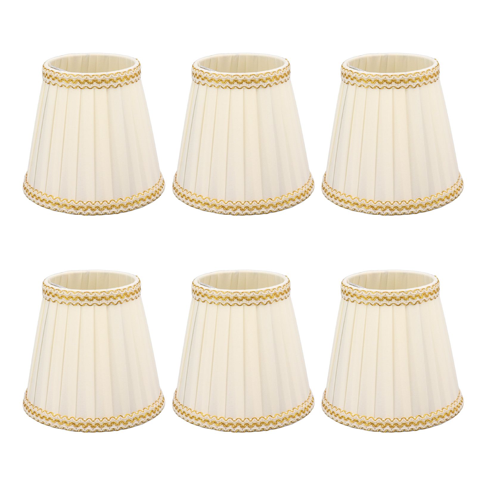 6Pcs Small Lamp Shade Clip On Drum Lampshade Cloth for Chandelier Candle Bulbs Lighting Accessories - Image 1
