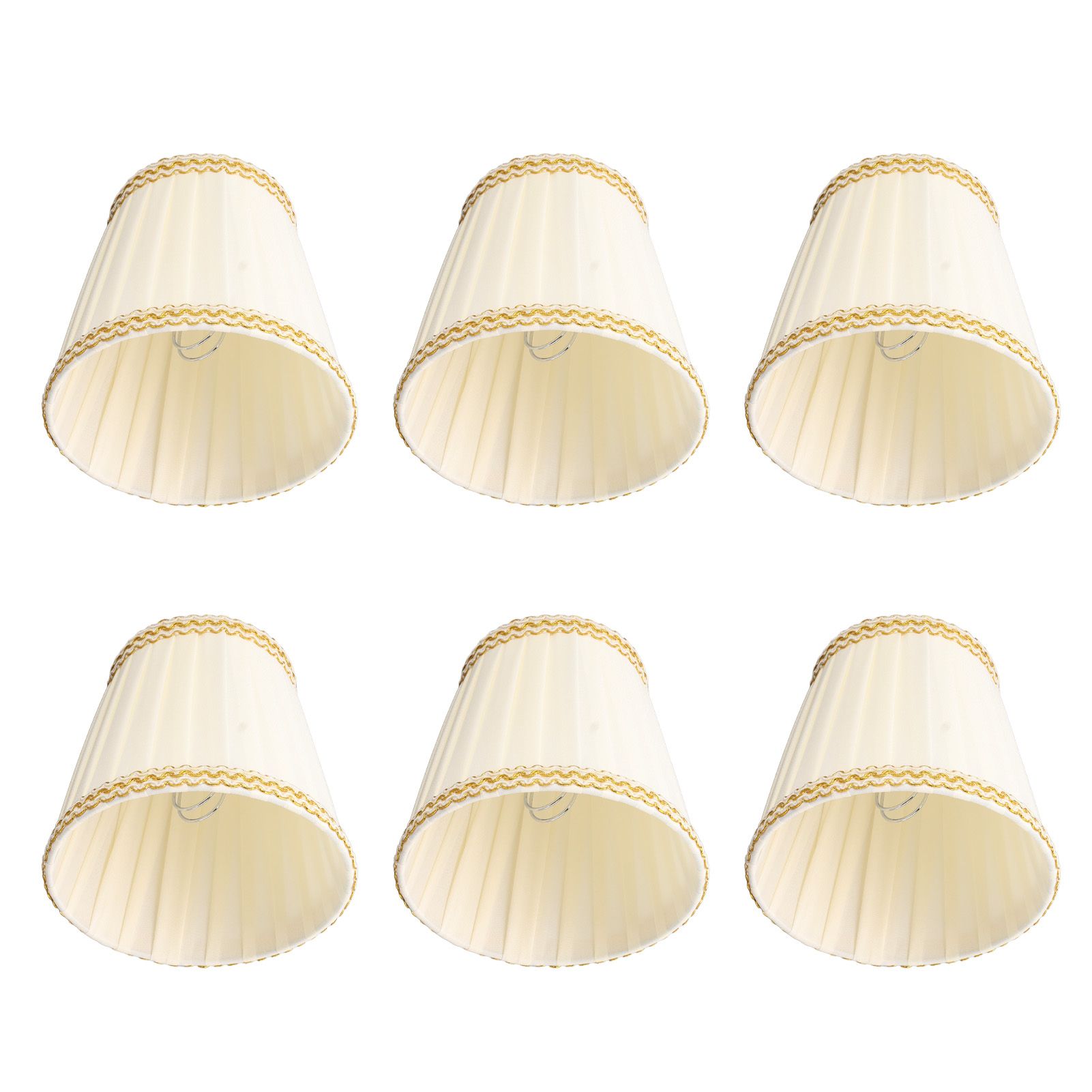 6Pcs Small Lamp Shade Clip On Drum Lampshade Cloth for Chandelier Candle Bulbs Lighting Accessories - Image 4