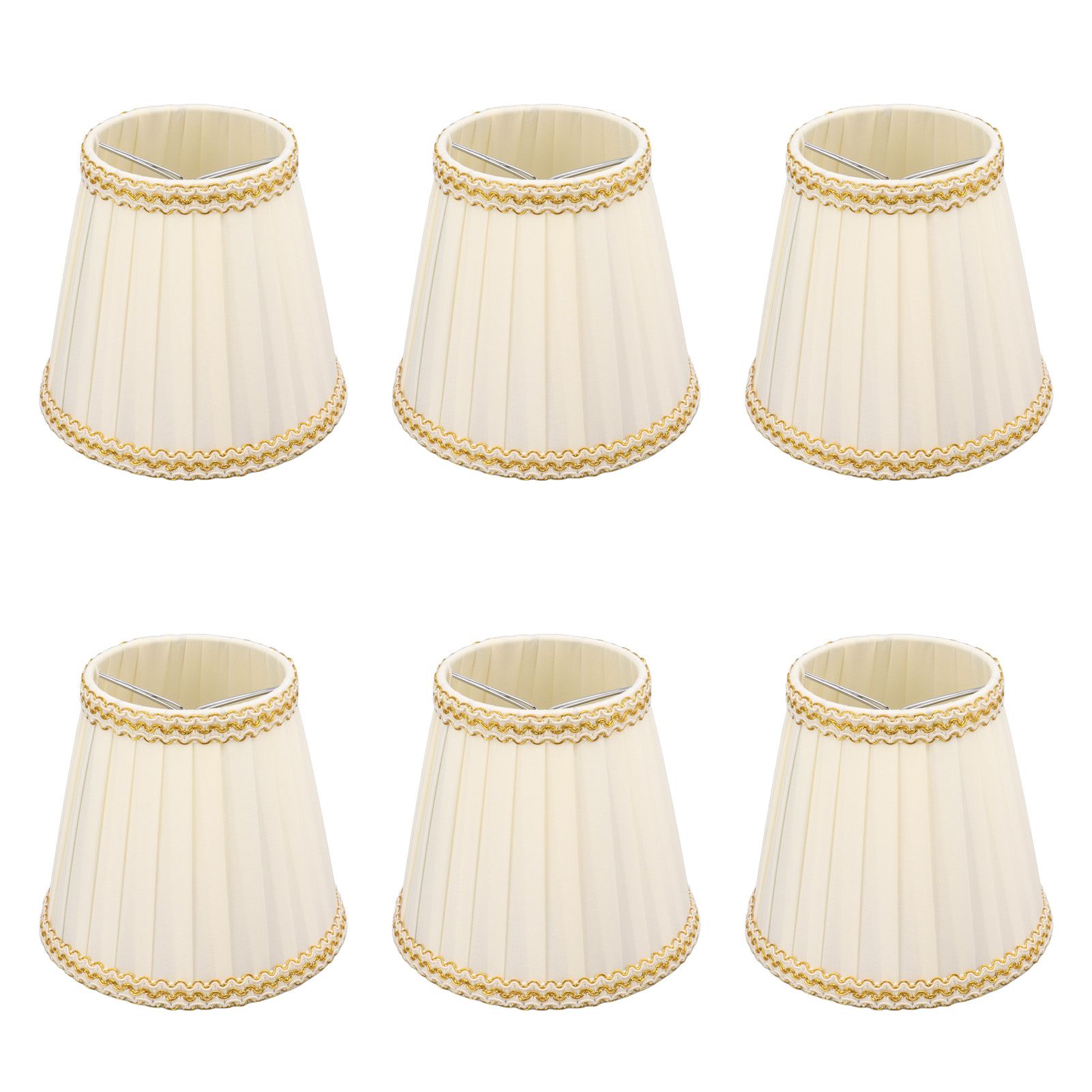 6Pcs Small Lamp Shade Clip On Drum Lampshade Cloth for Chandelier Candle Bulbs Lighting Accessories - Image 5