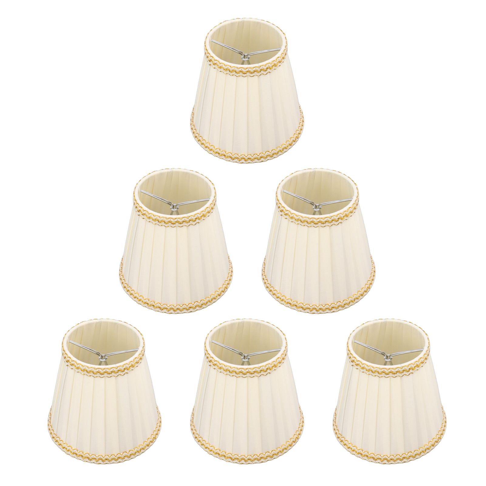 6Pcs Small Lamp Shade Clip On Drum Lampshade Cloth for Chandelier Candle Bulbs Lighting Accessories - Image 7