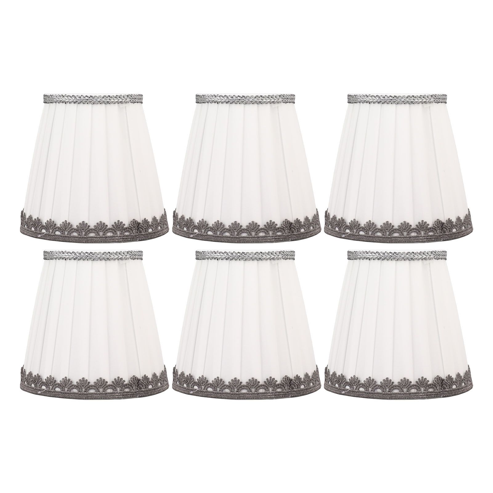 6 Pcs Small Lamp Shade Clip On Type Fabric Lampshade Modern Simple E14 Candle Bulb Lamp Cover - Image 1