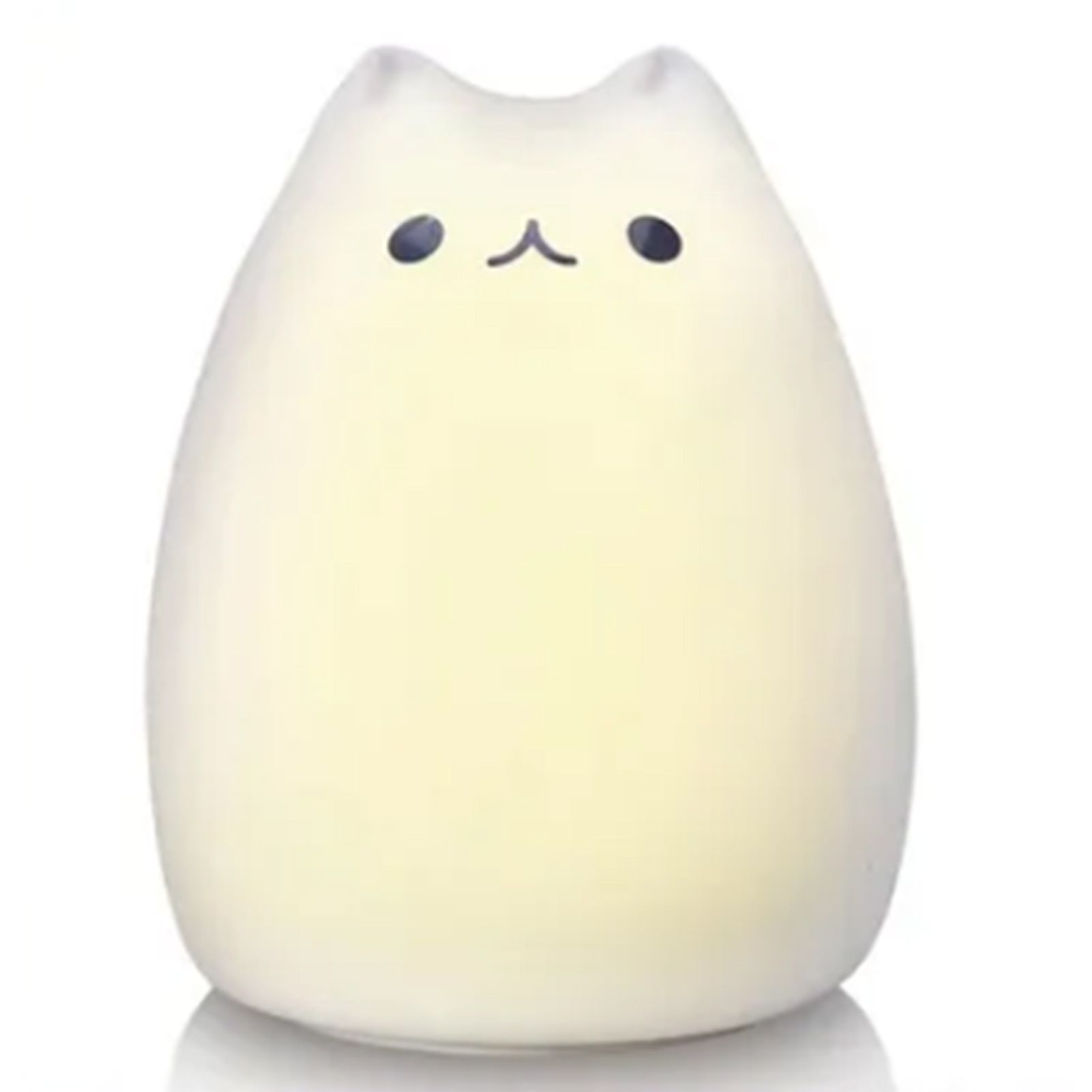 Cute Cat Night Light for Kids 7 Color LED Tap Nursery Night Light USB Rechargeable Bedside Night Lamp - Image 8