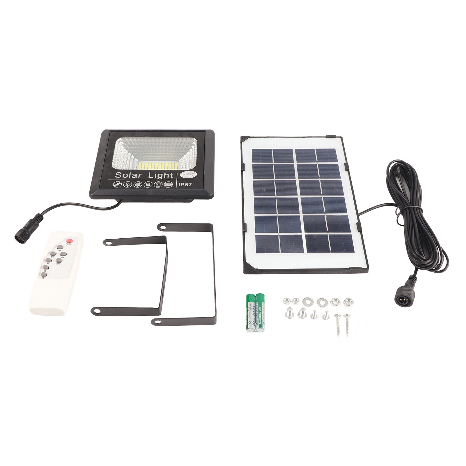 30W 100LED Solar Street Lamp Remote Control Light Control Timing Floodlight Super Bright Waterproof for Outdoor Garden - Image 1