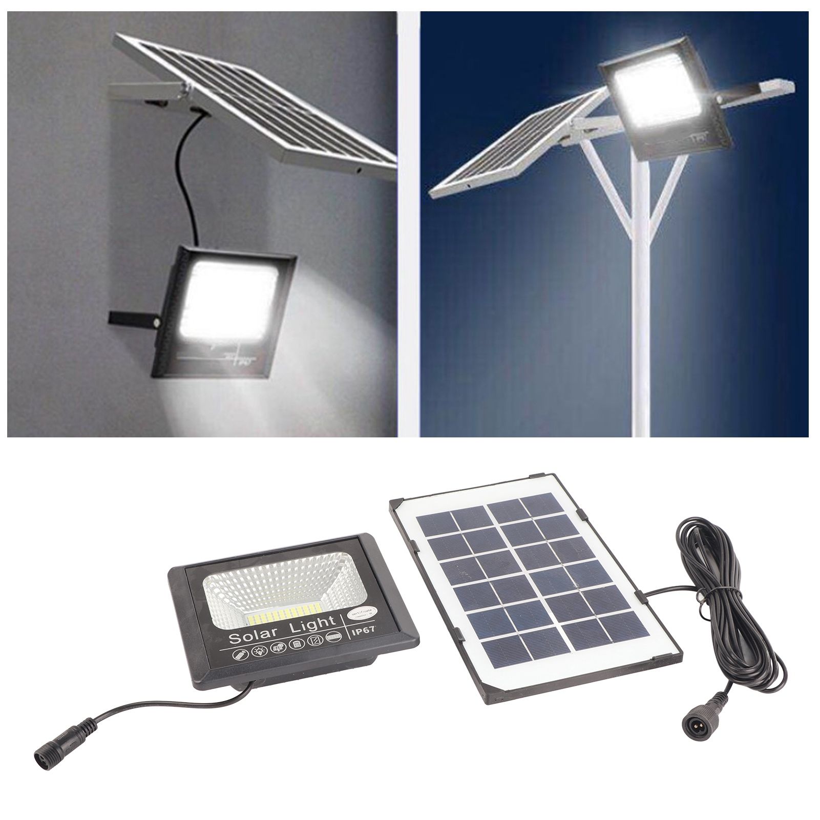 30W 100LED Solar Street Lamp Remote Control Light Control Timing Floodlight Super Bright Waterproof for Outdoor Garden - Image 5