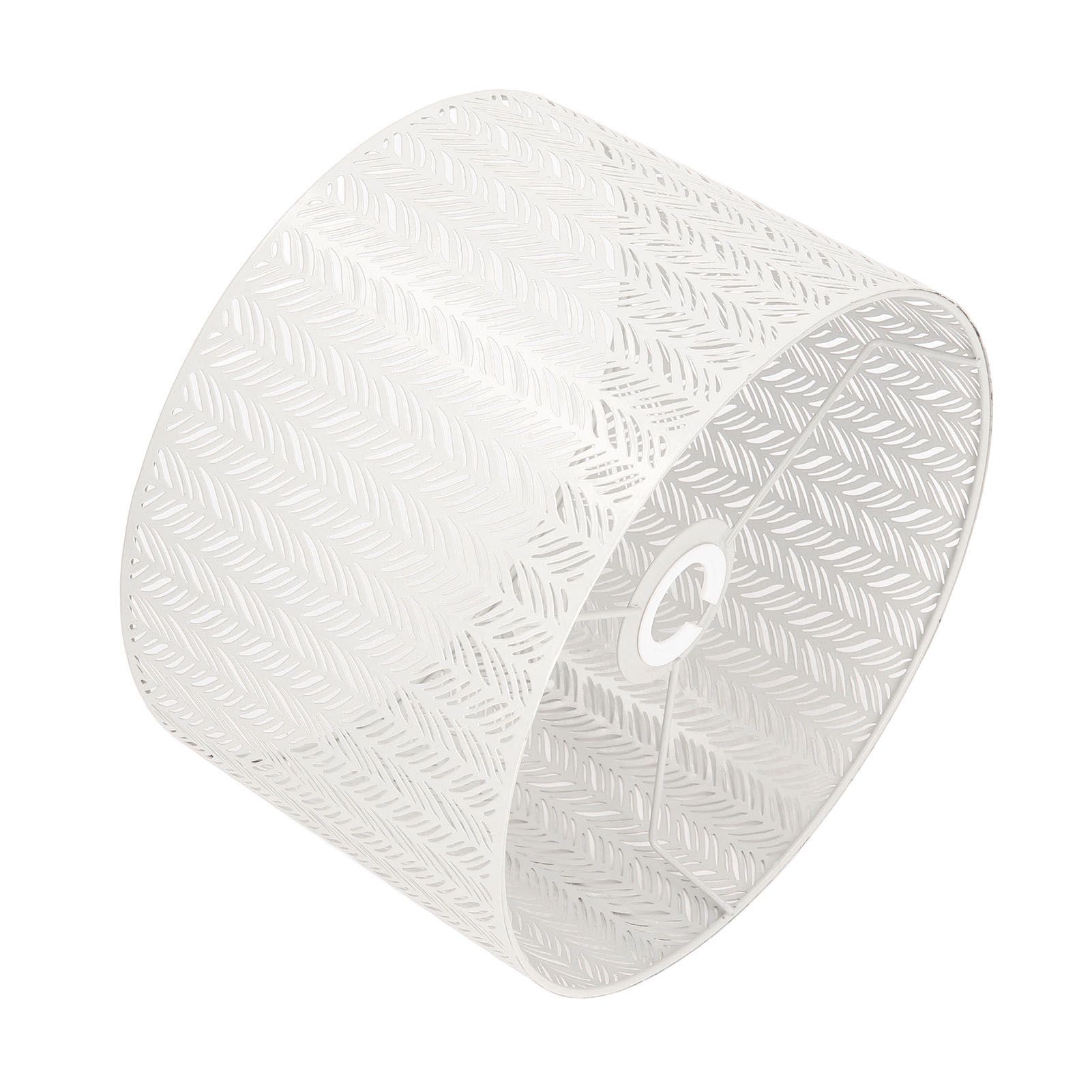 Drum Lamp Shade E27 E14 Clip Fir Leaf Shape Hollow Out Metal Decorative Lampshade Cover for Table Wall Ceiling Lamp White - Image 2