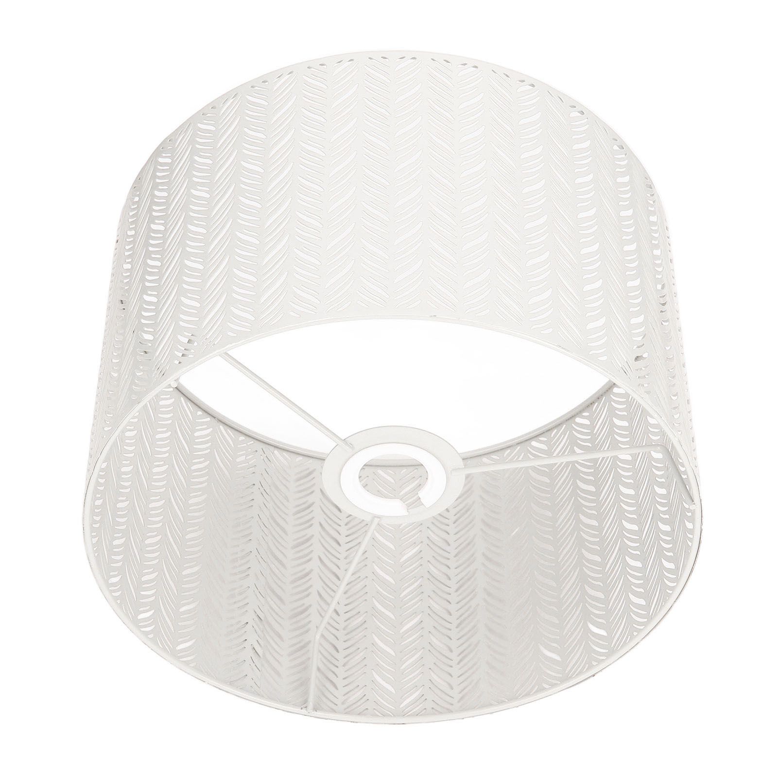Drum Lamp Shade E27 E14 Clip Fir Leaf Shape Hollow Out Metal Decorative Lampshade Cover for Table Wall Ceiling Lamp White - Image 3