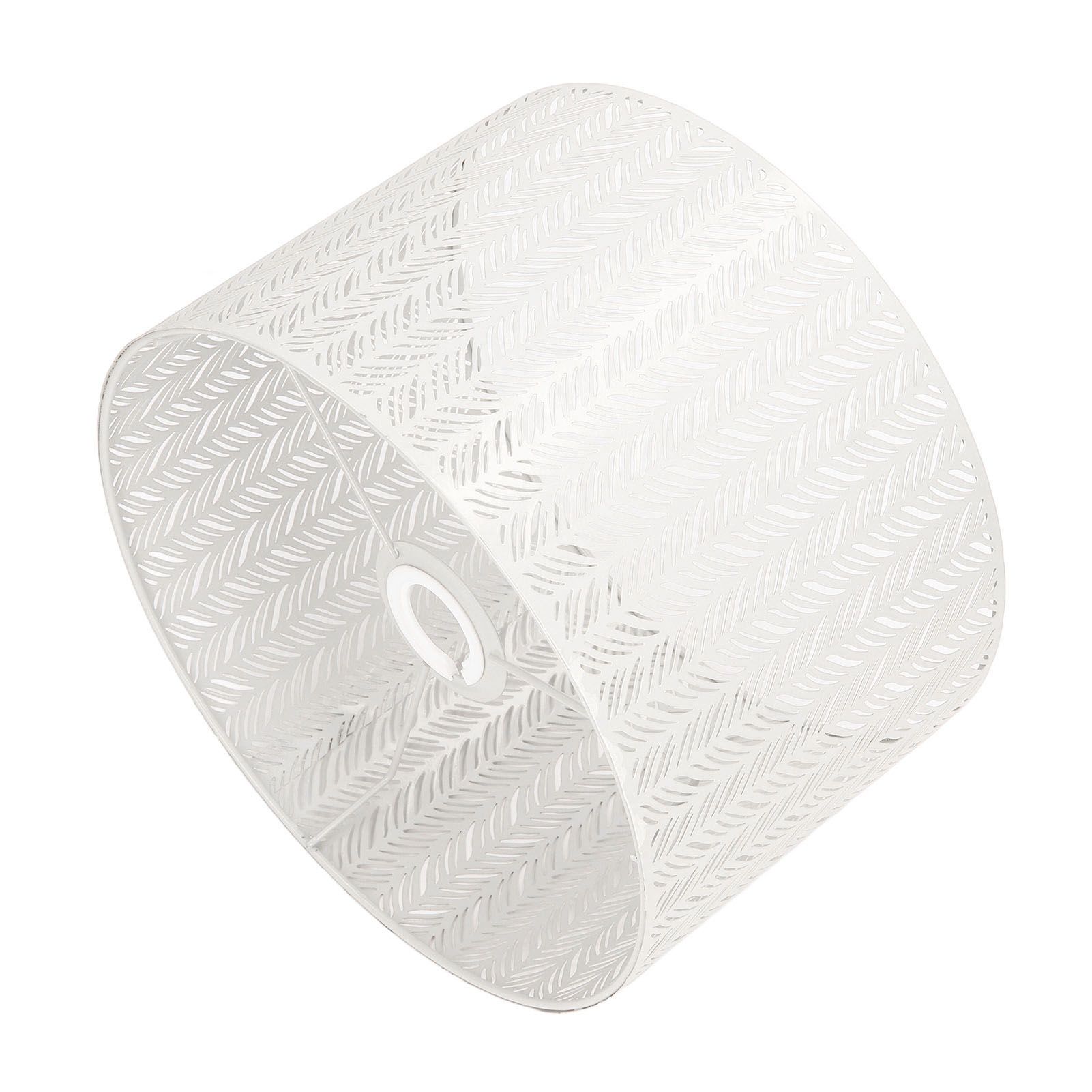 Drum Lamp Shade E27 E14 Clip Fir Leaf Shape Hollow Out Metal Decorative Lampshade Cover for Table Wall Ceiling Lamp White - Image 4