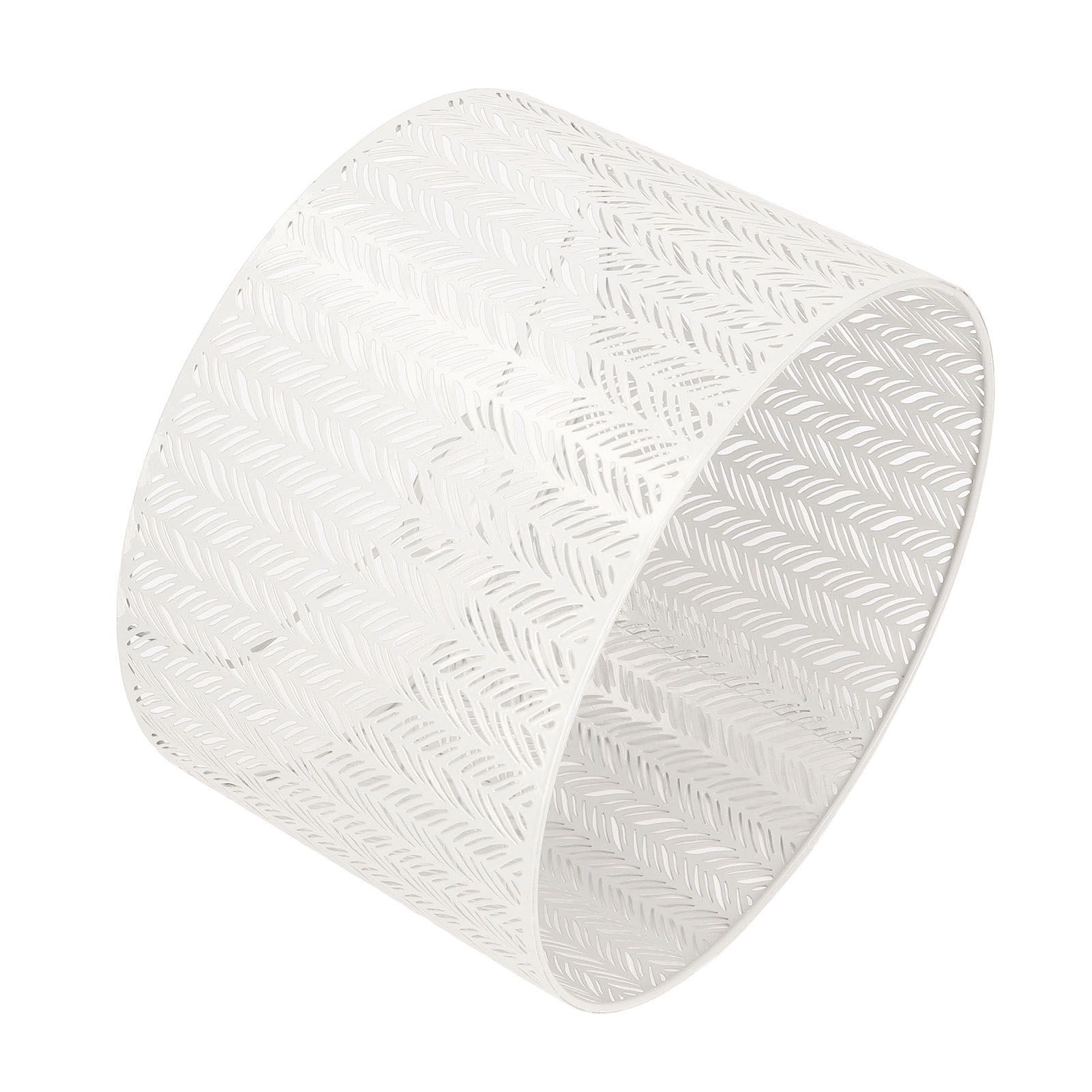 Drum Lamp Shade E27 E14 Clip Fir Leaf Shape Hollow Out Metal Decorative Lampshade Cover for Table Wall Ceiling Lamp White - Image 5