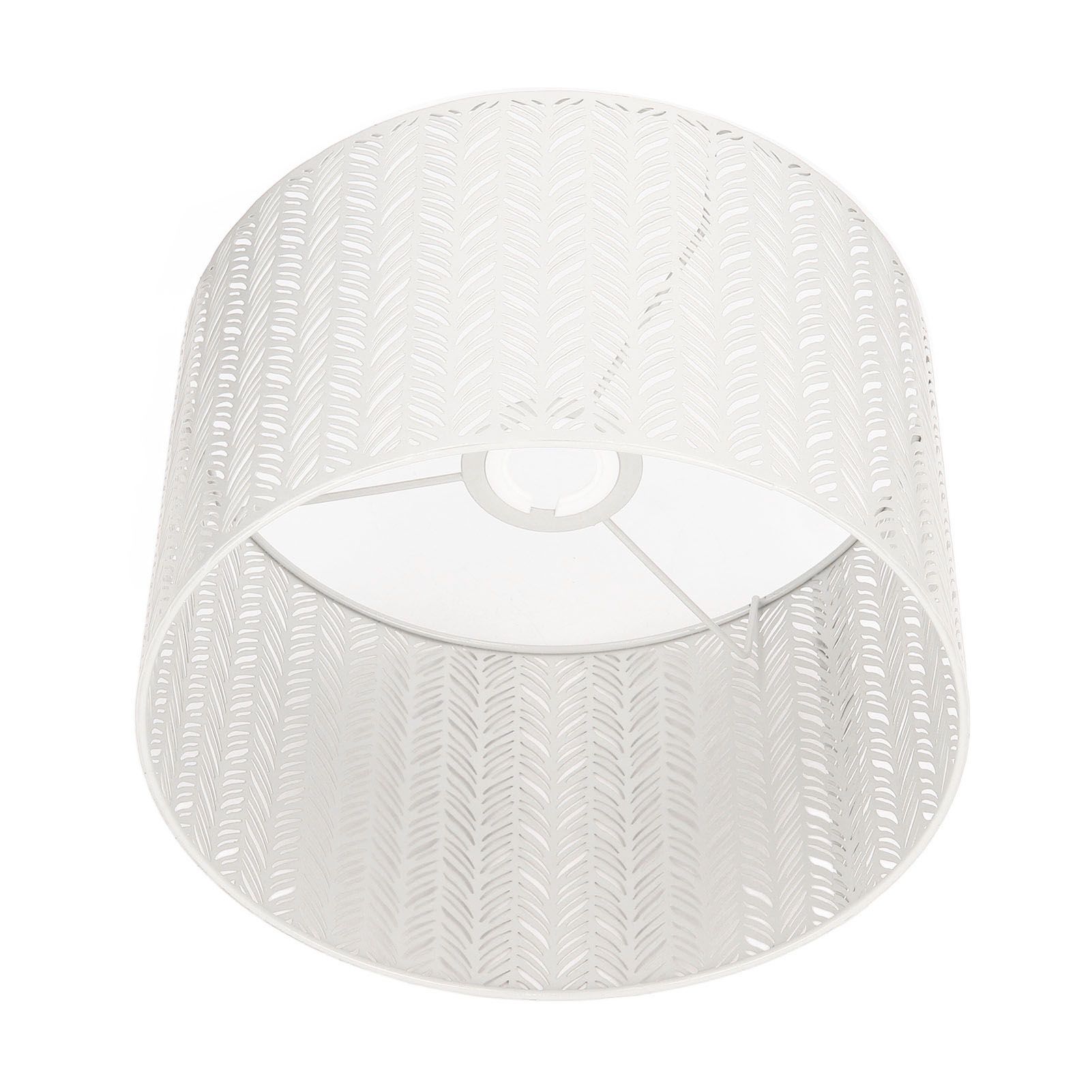 Drum Lamp Shade E27 E14 Clip Fir Leaf Shape Hollow Out Metal Decorative Lampshade Cover for Table Wall Ceiling Lamp White - Image 7