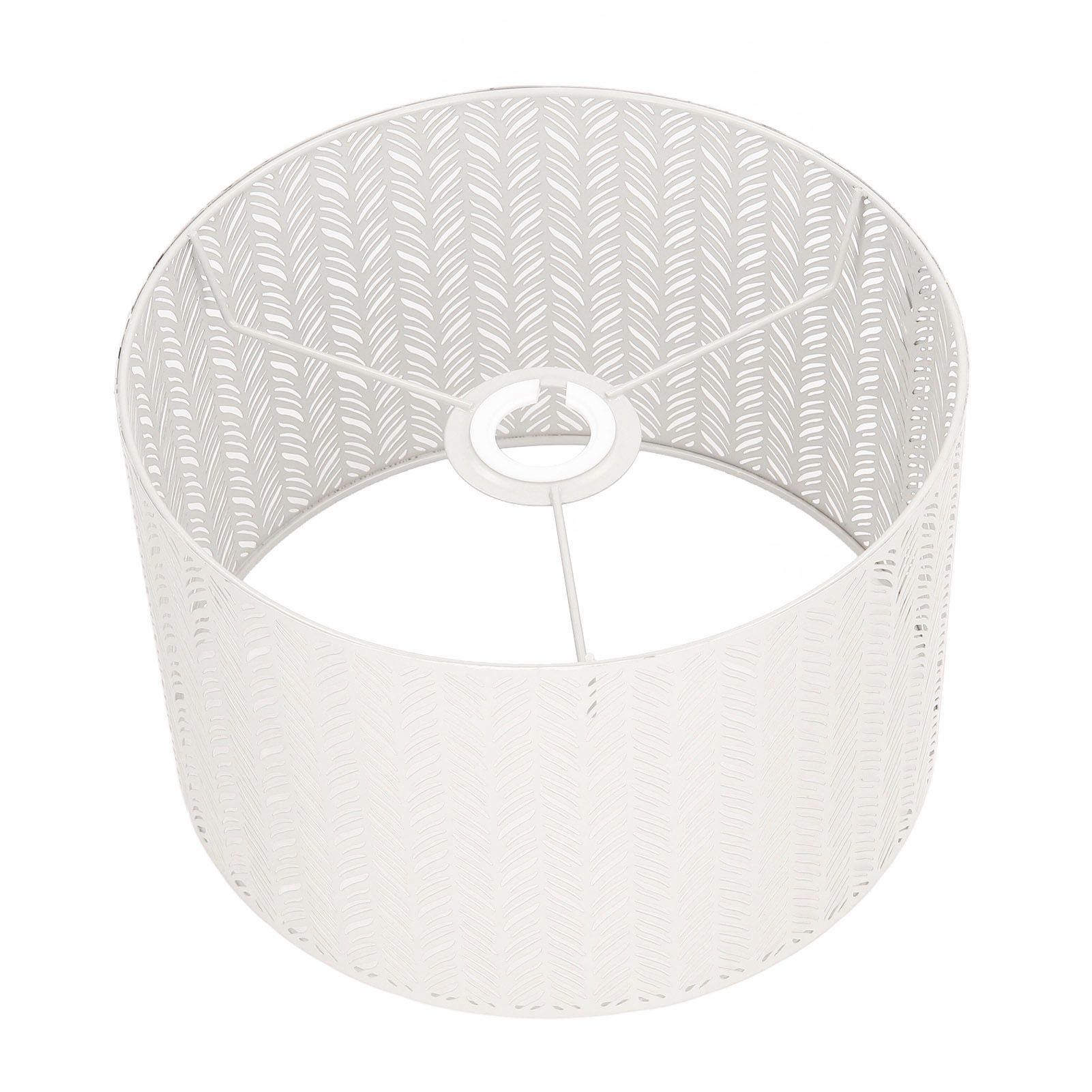 Drum Lamp Shade E27 E14 Clip Fir Leaf Shape Hollow Out Metal Decorative Lampshade Cover for Table Wall Ceiling Lamp White - Image 8