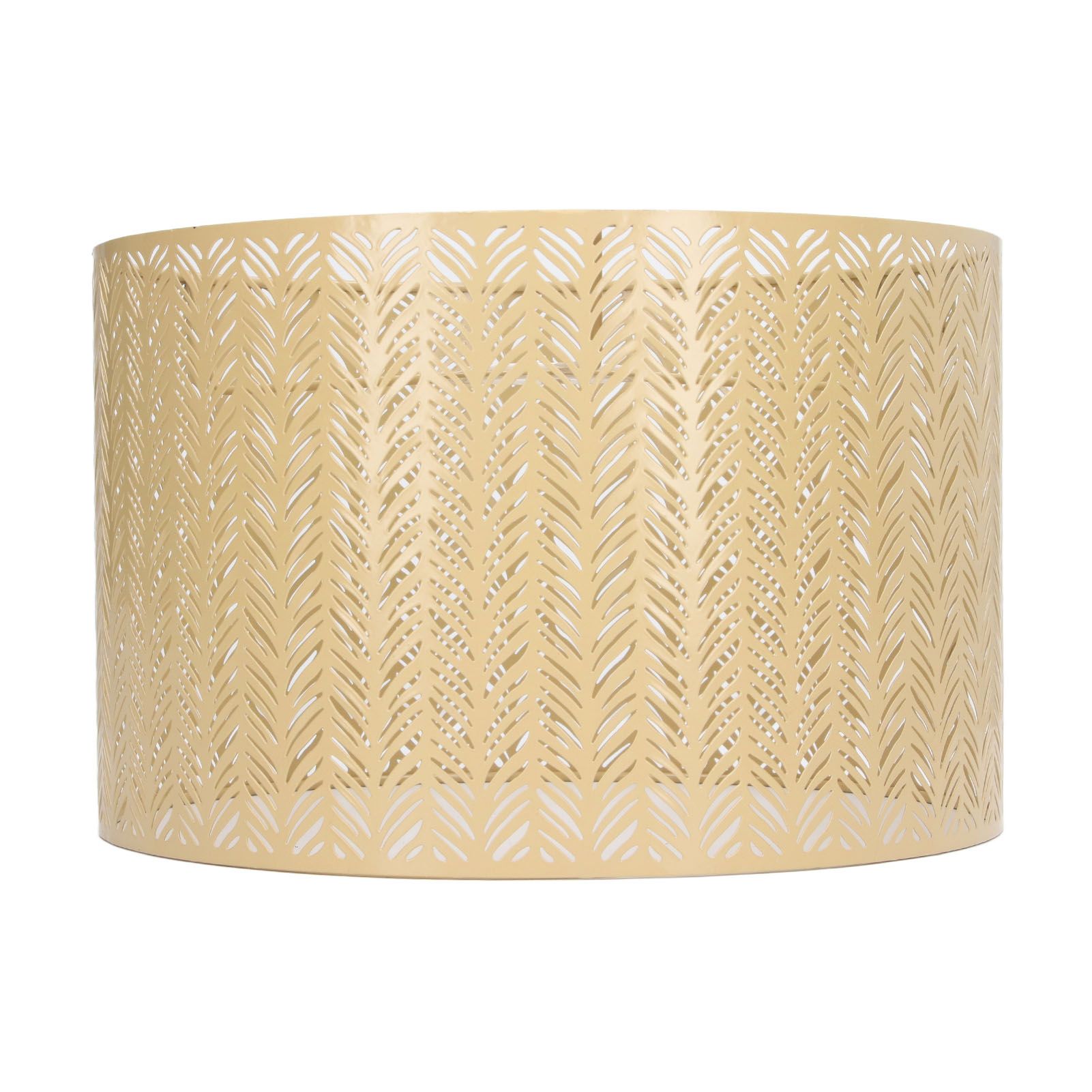 Drum Lamp Shade E27 E14 Clip Fir Leaf Shape Hollow Out Metal Decorative Lampshade Cover for Table Wall Ceiling Lamp Gold - Image 1