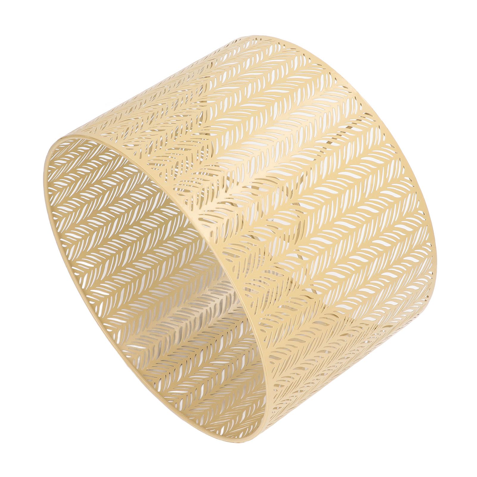 Drum Lamp Shade E27 E14 Clip Fir Leaf Shape Hollow Out Metal Decorative Lampshade Cover for Table Wall Ceiling Lamp Gold - Image 6