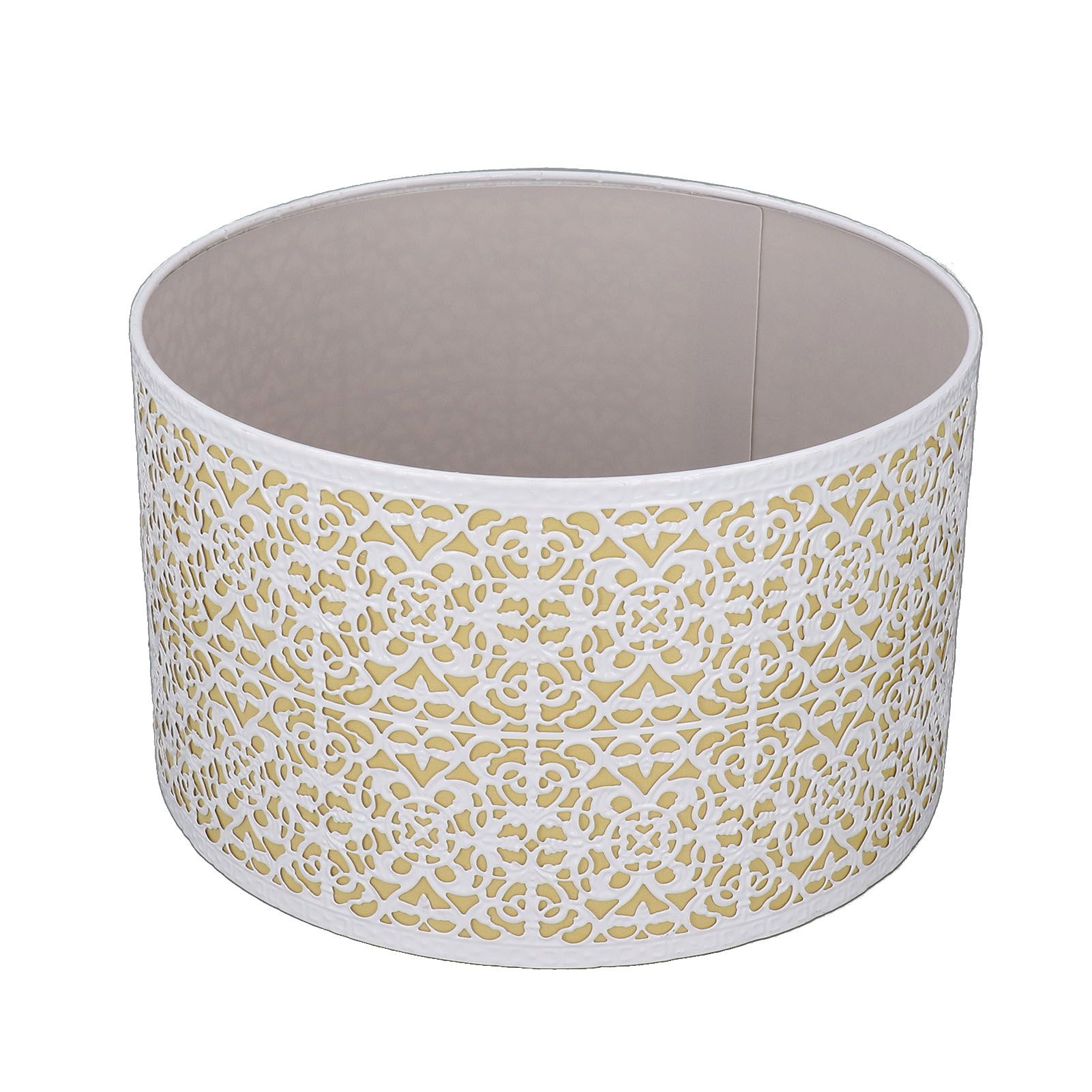 Metal Lampshade Hollow Out Table Light Shade for E27 E14 Caliber Lamp Holder Copper Coin Flower White Yellow Lining - Image 1
