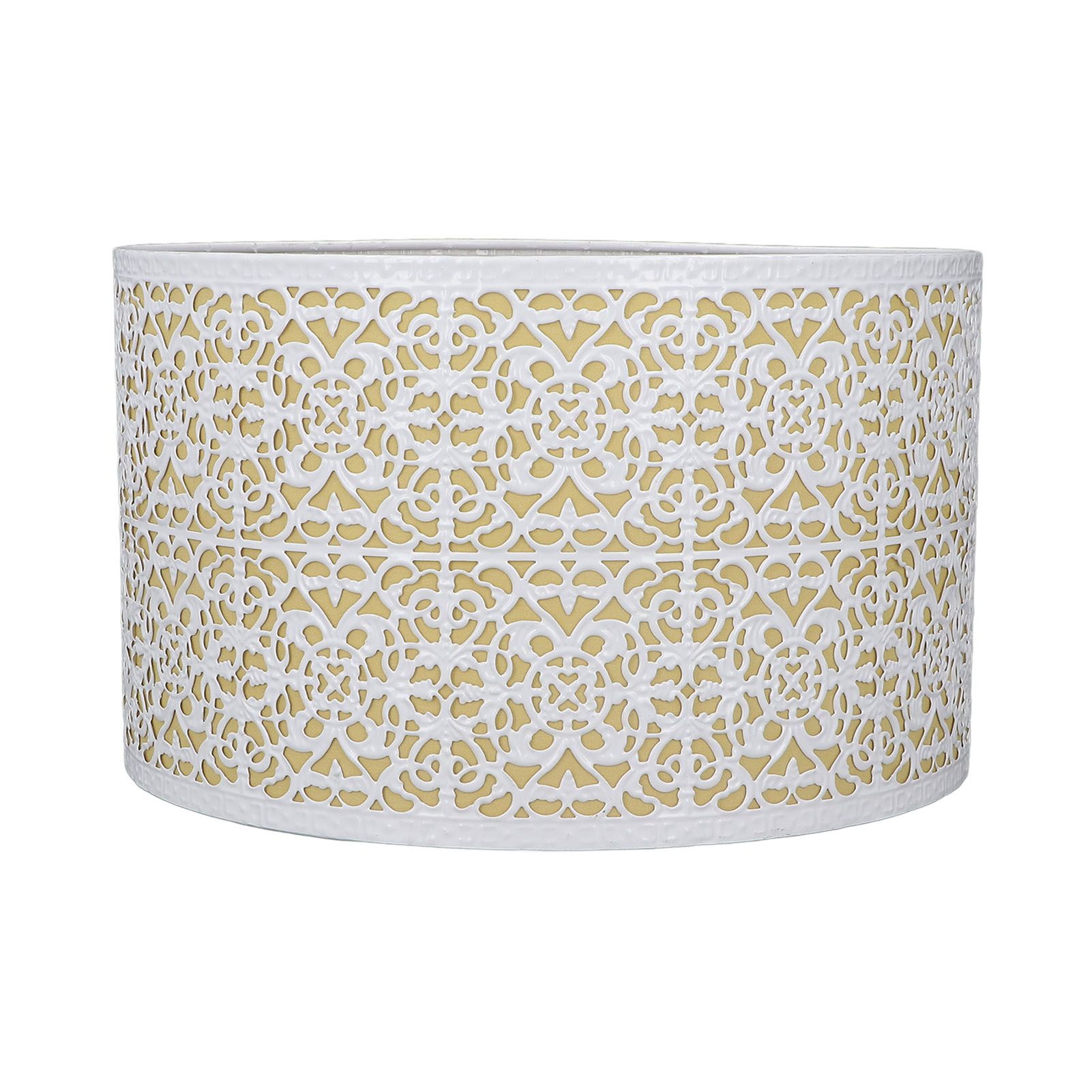 Metal Lampshade Hollow Out Table Light Shade for E27 E14 Caliber Lamp Holder Copper Coin Flower White Yellow Lining - Image 2
