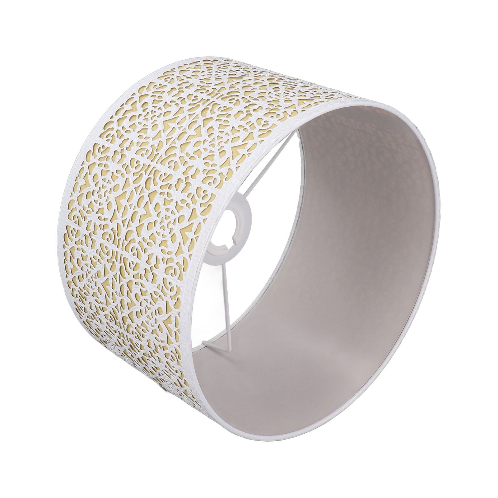 Metal Lampshade Hollow Out Table Light Shade for E27 E14 Caliber Lamp Holder Copper Coin Flower White Yellow Lining - Image 3